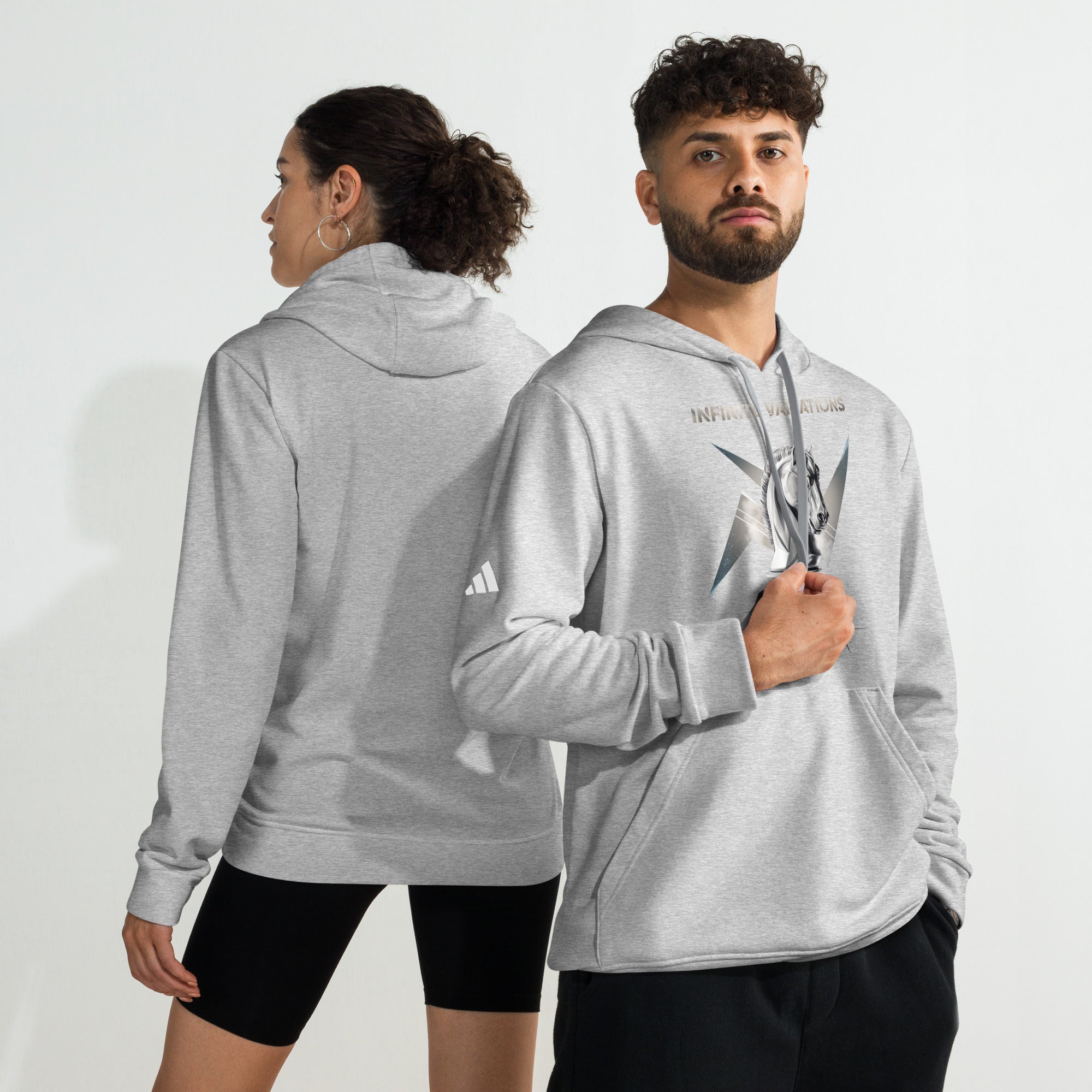 Knight of War - White - Adidas fleece hoodie