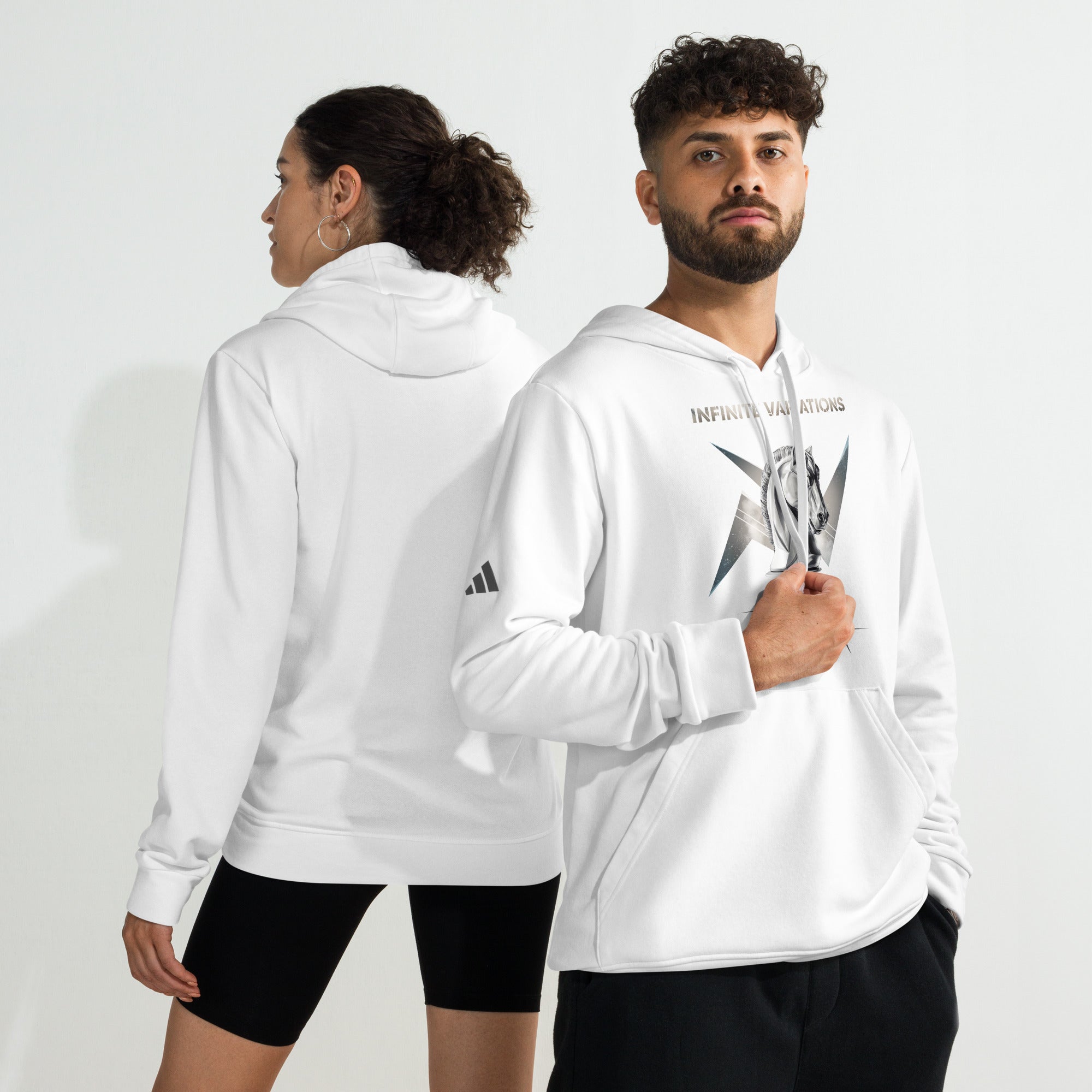 Knight of War - White - Adidas fleece hoodie