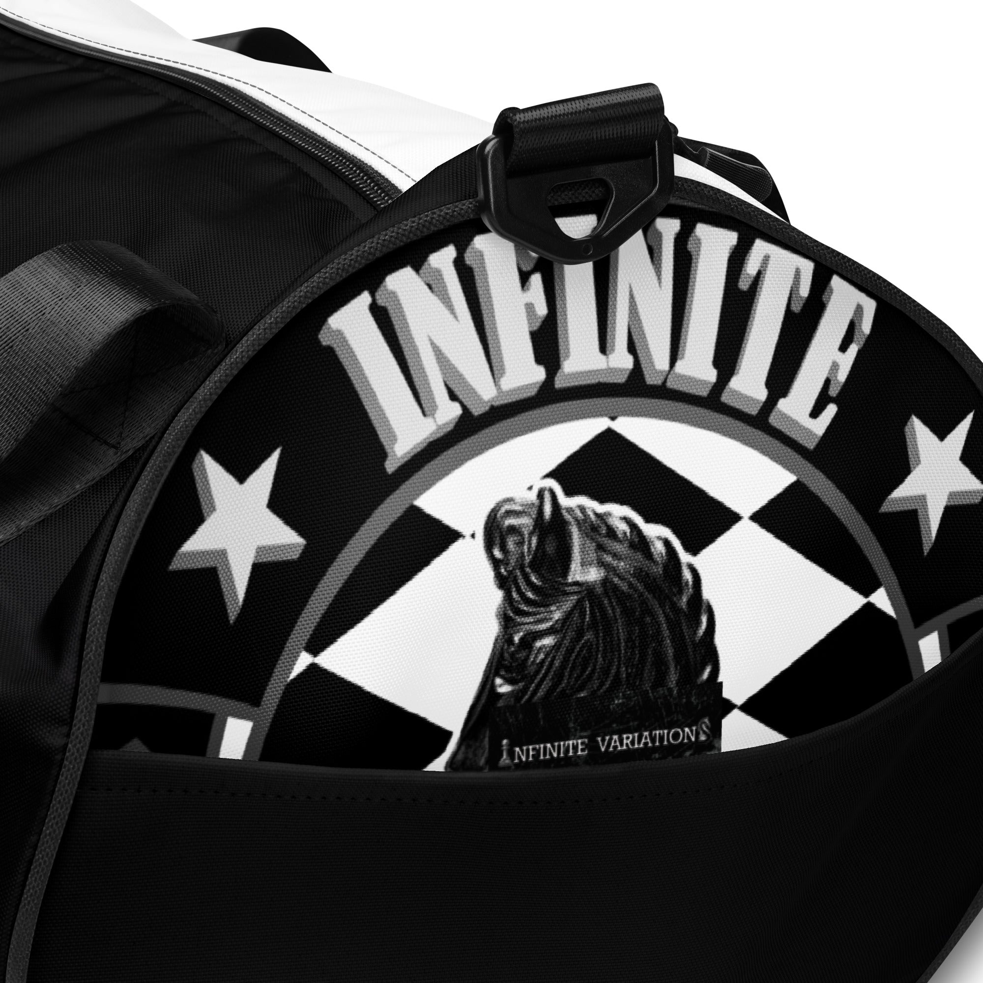 Infinite Variations - Black - All-over print gym bag