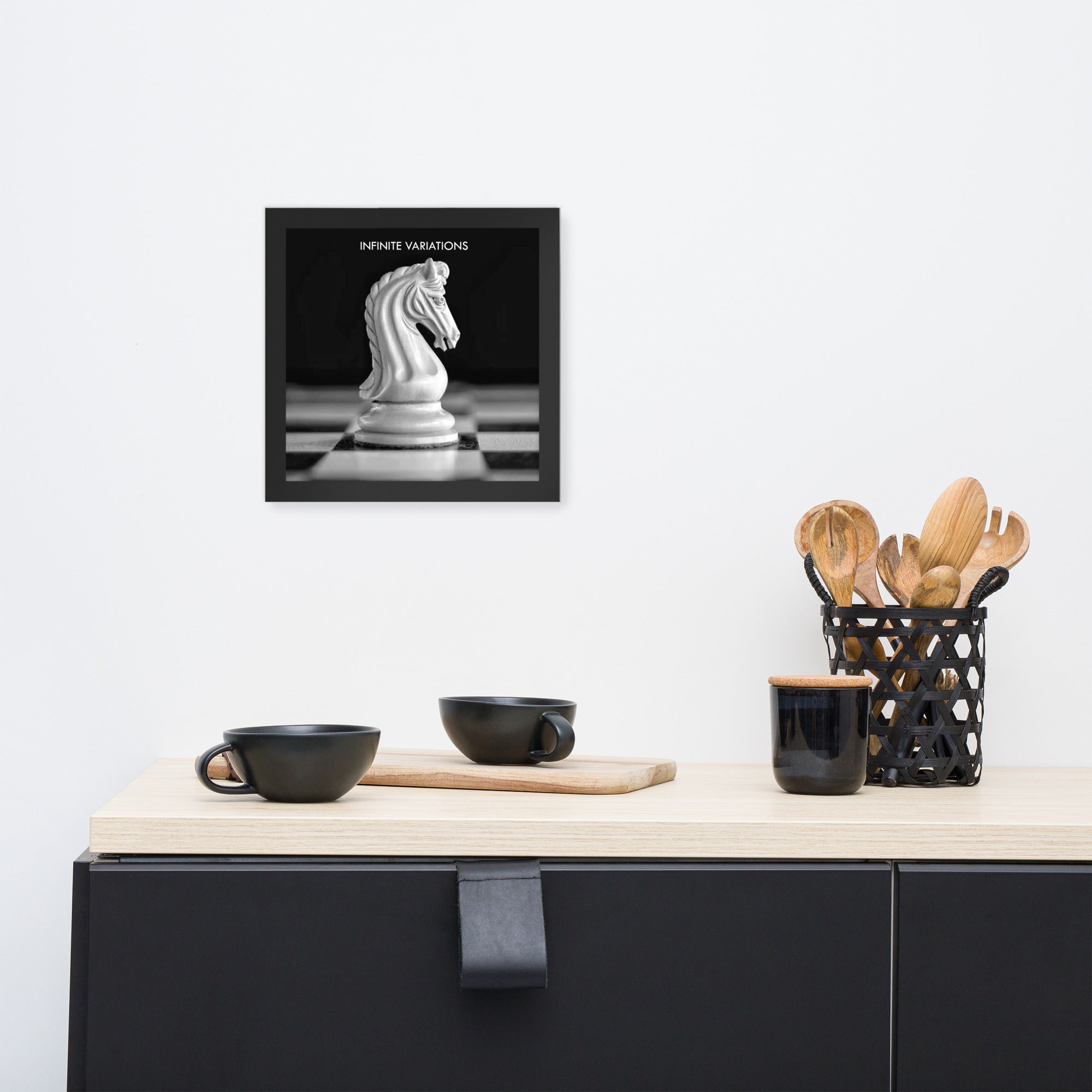 Infinite Variations - White Knight Elegant Framed poster