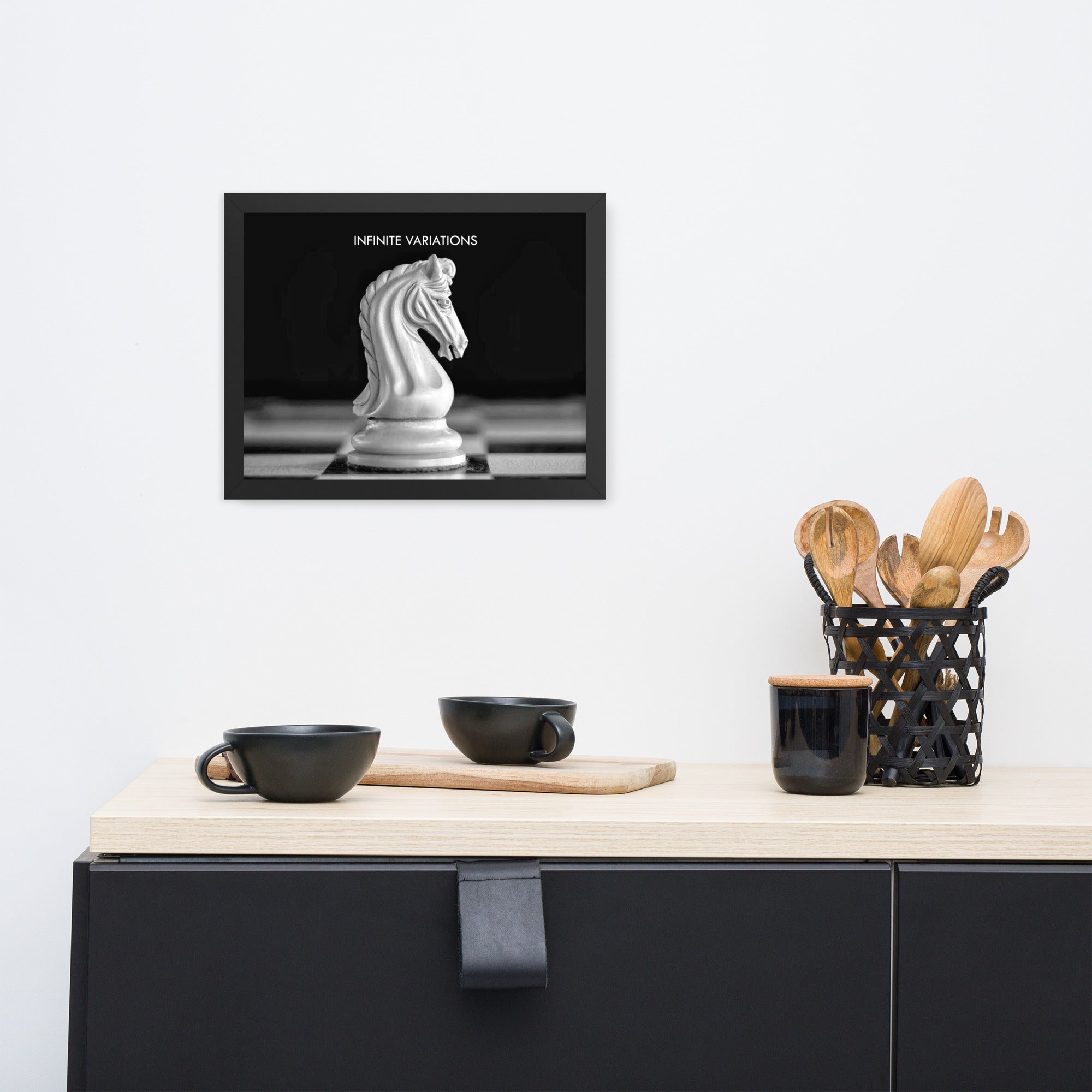 Infinite Variations - White Knight Elegant Framed poster
