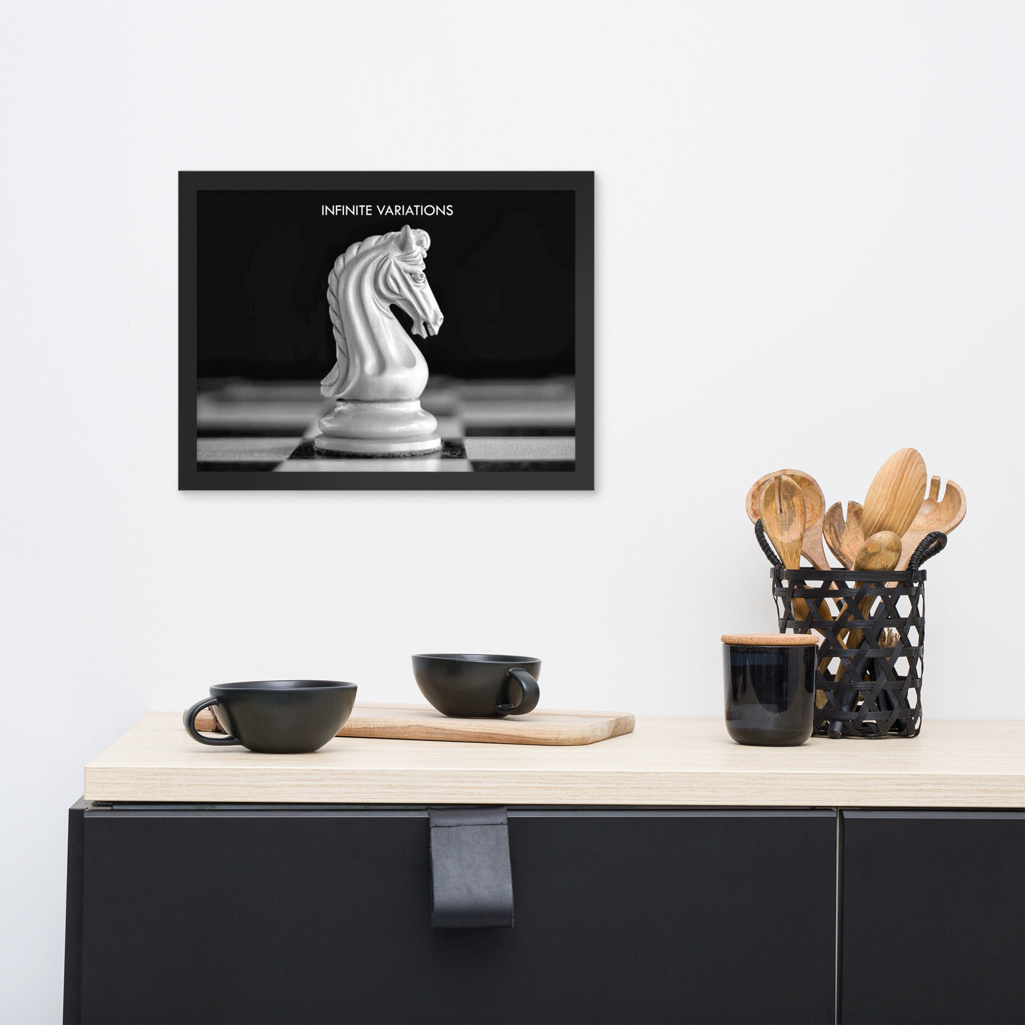 Infinite Variations - White Knight Elegant Framed poster