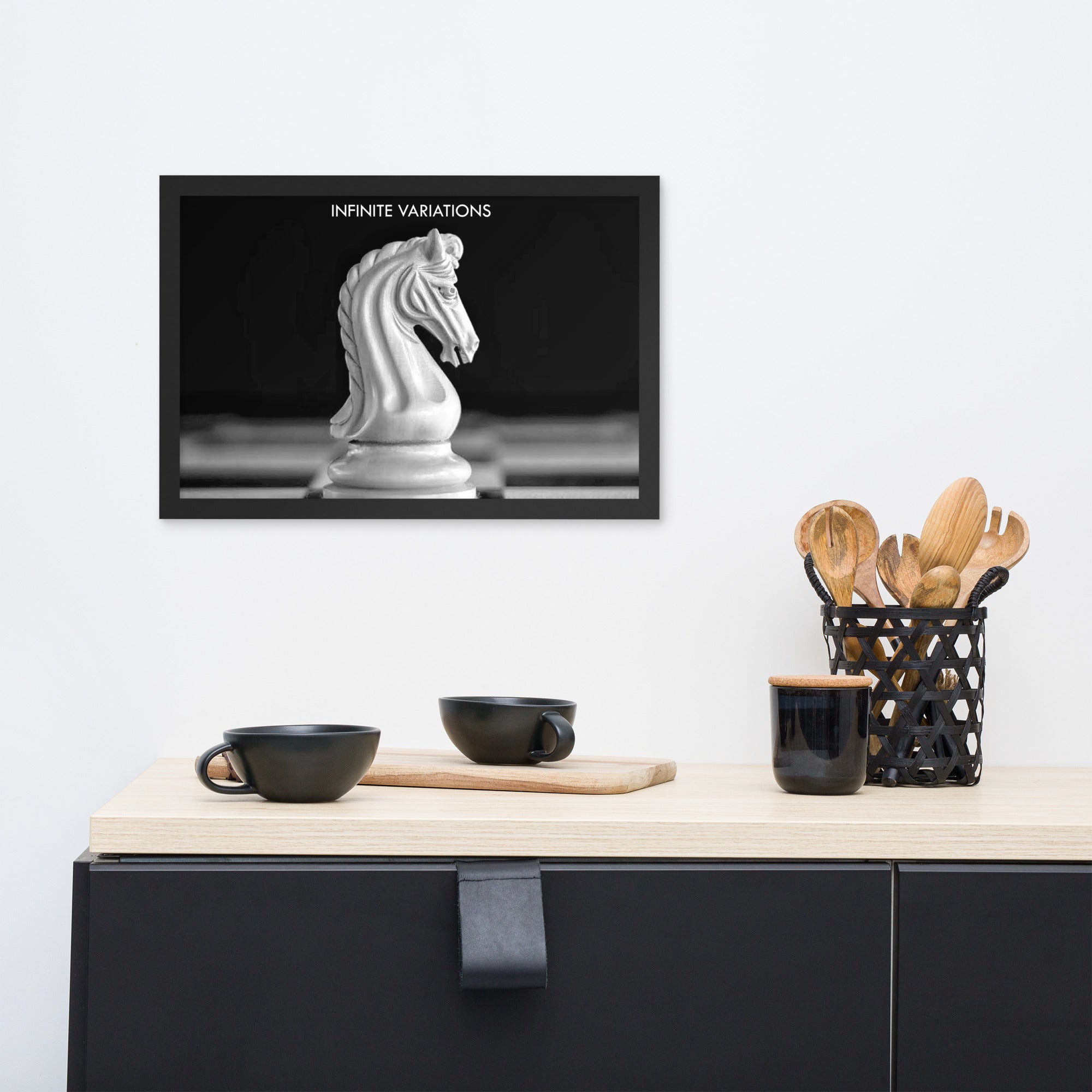 Infinite Variations - White Knight Elegant Framed poster
