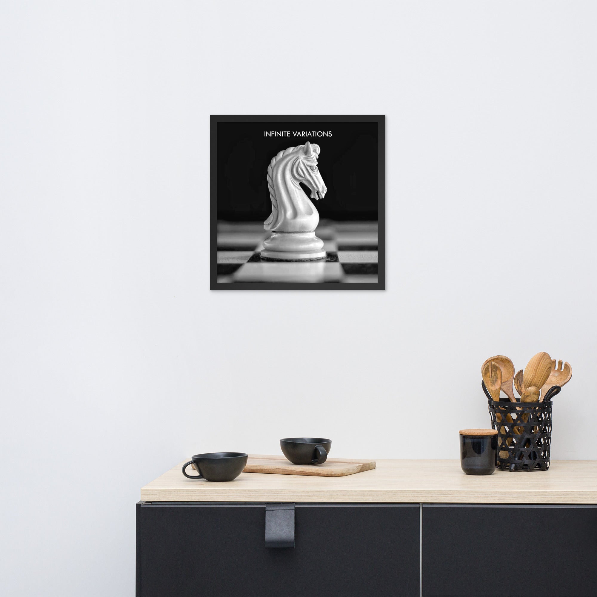 Infinite Variations - White Knight Elegant Framed poster