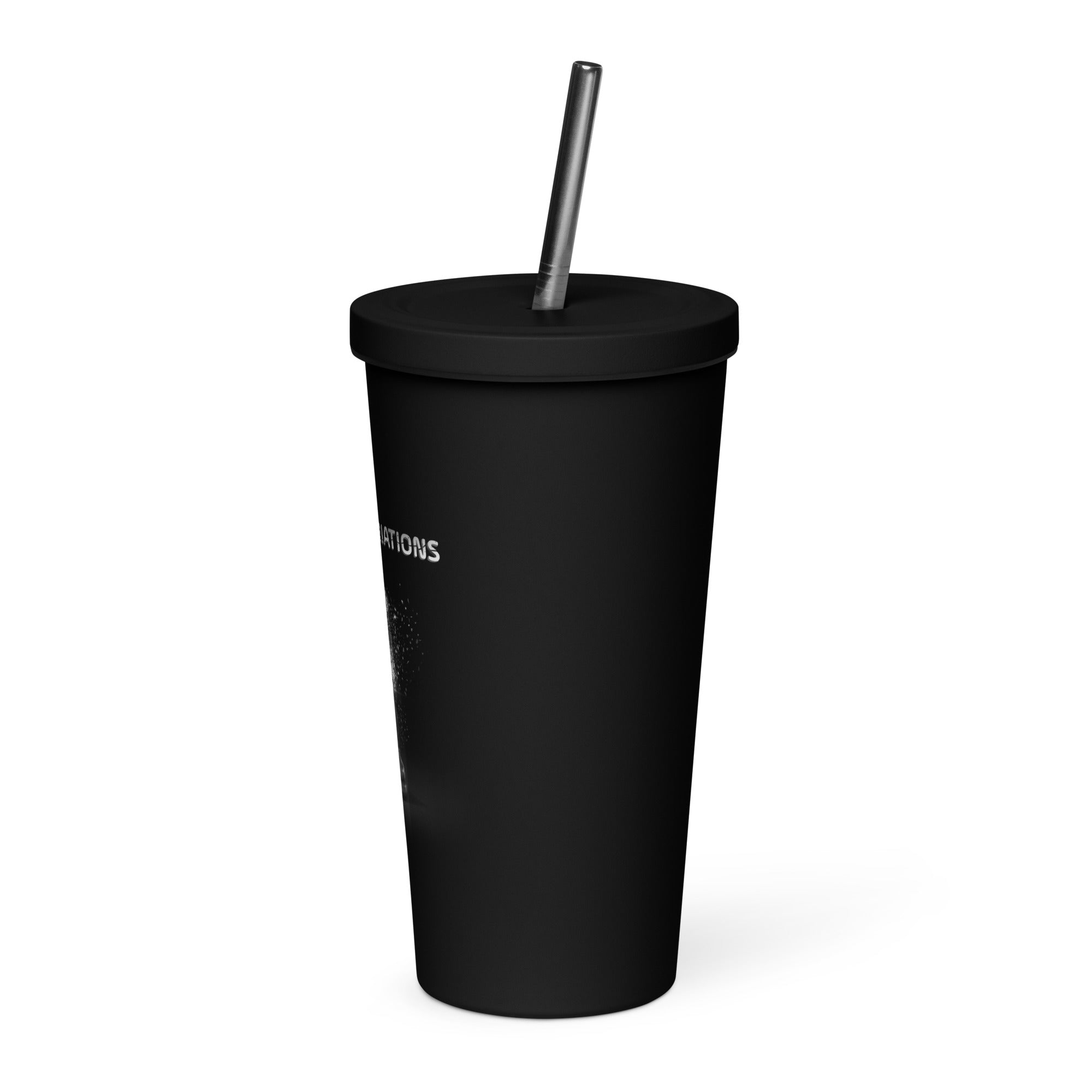 Disintegrating Knight - Insulated tumbler with a straw