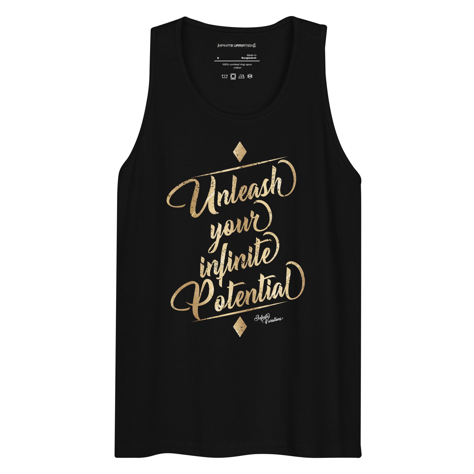 Unleash Your Infinite Potential - Gold - Men’s premium tank top