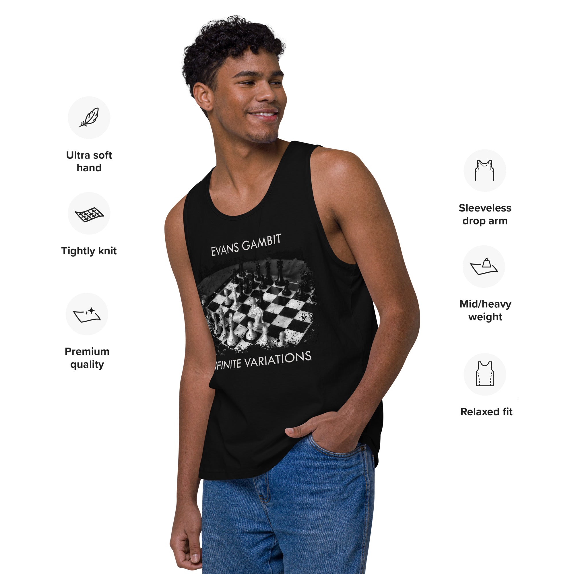 Infinite Variations - Evans Gambit - Men’s premium tank top