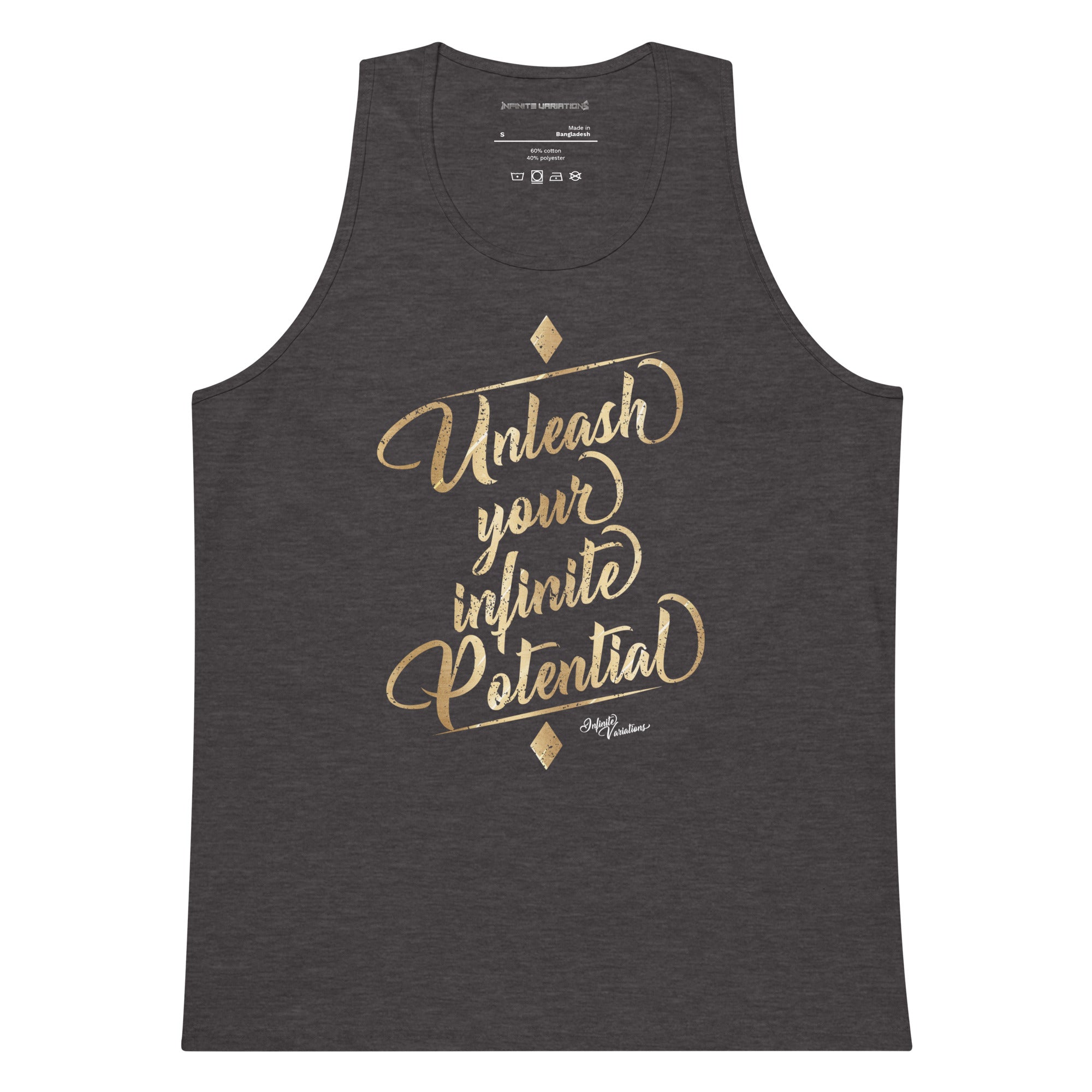 Unleash Your Infinite Potential - Gold - Men’s premium tank top