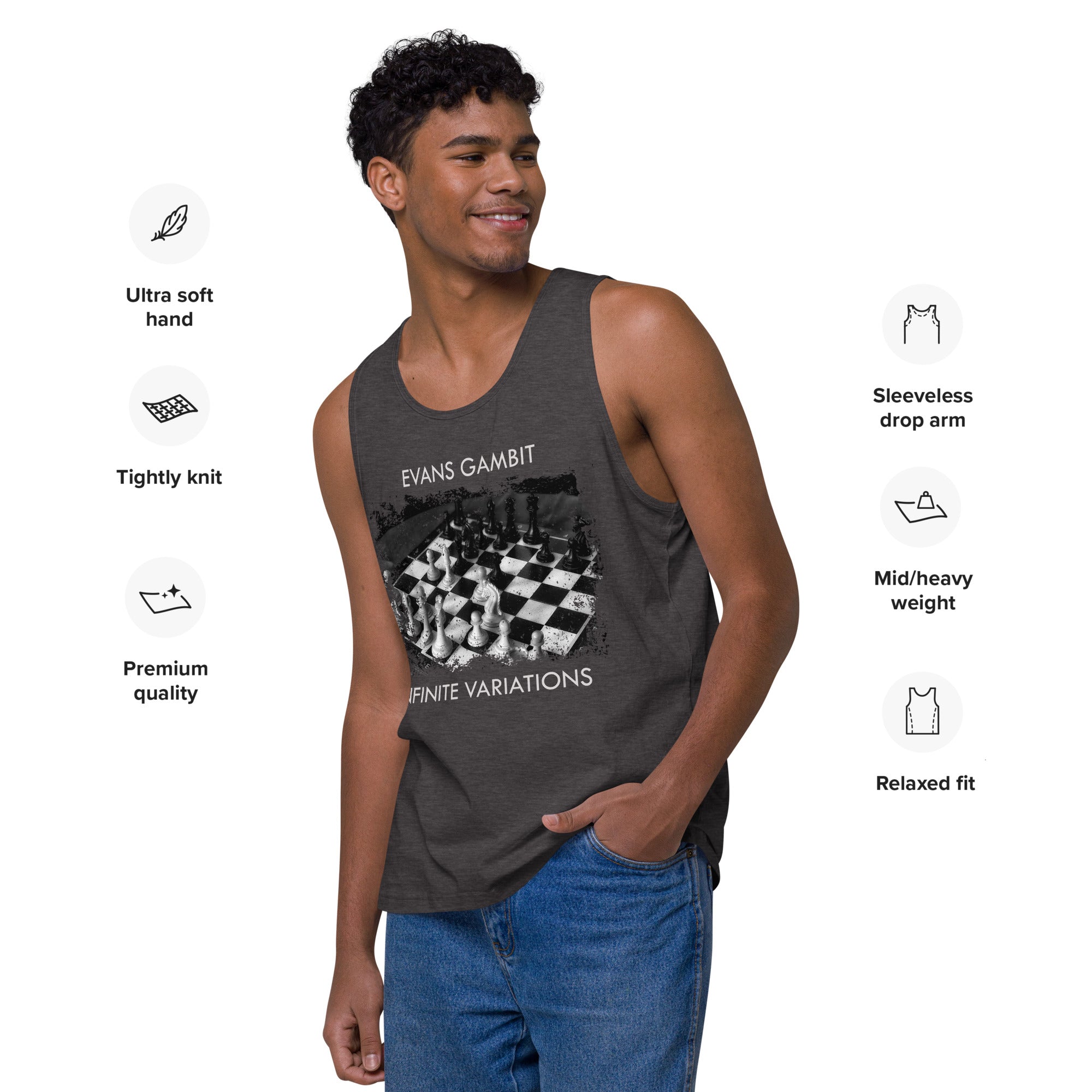 Infinite Variations - Evans Gambit - Men’s premium tank top