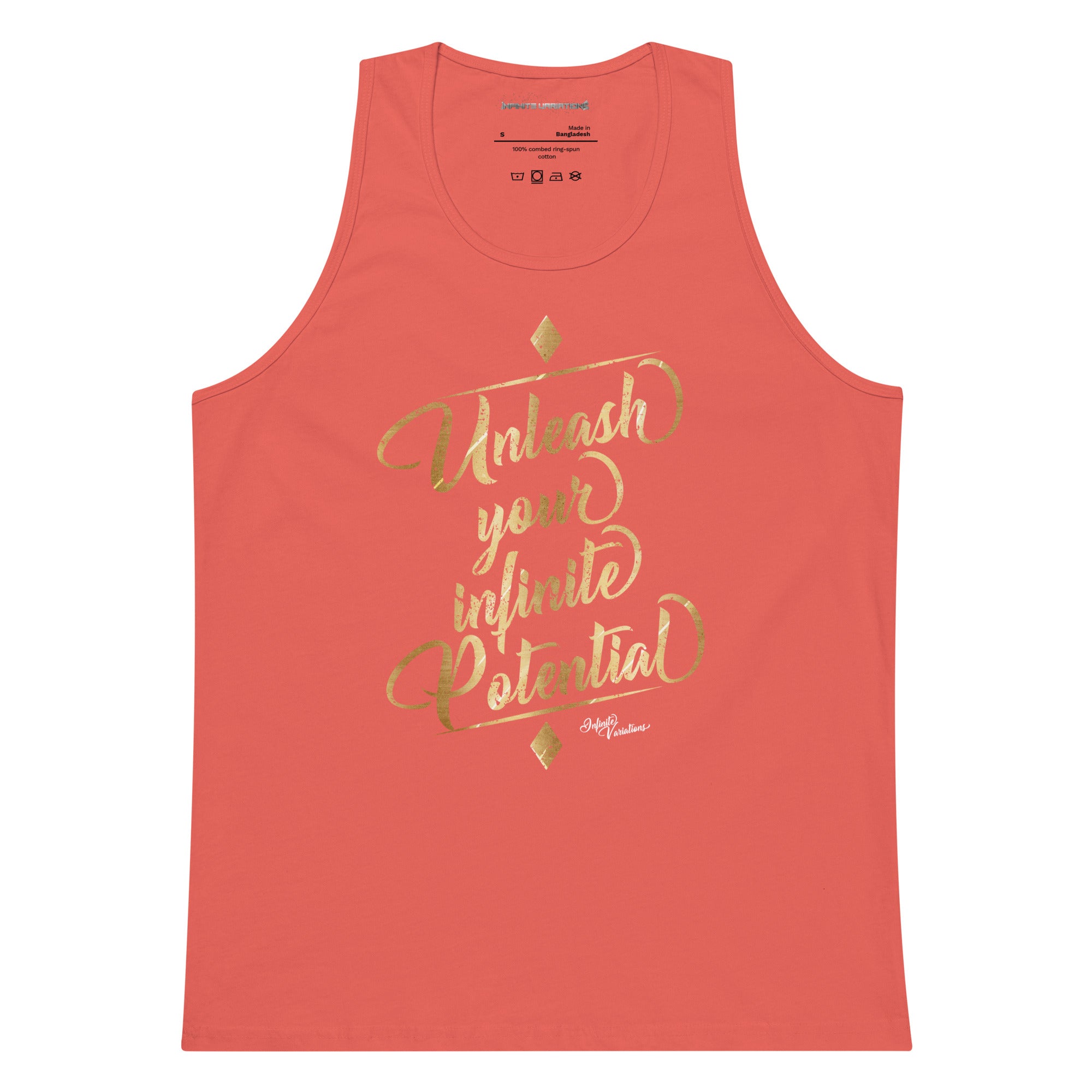 Unleash Your Infinite Potential - Gold - Men’s premium tank top