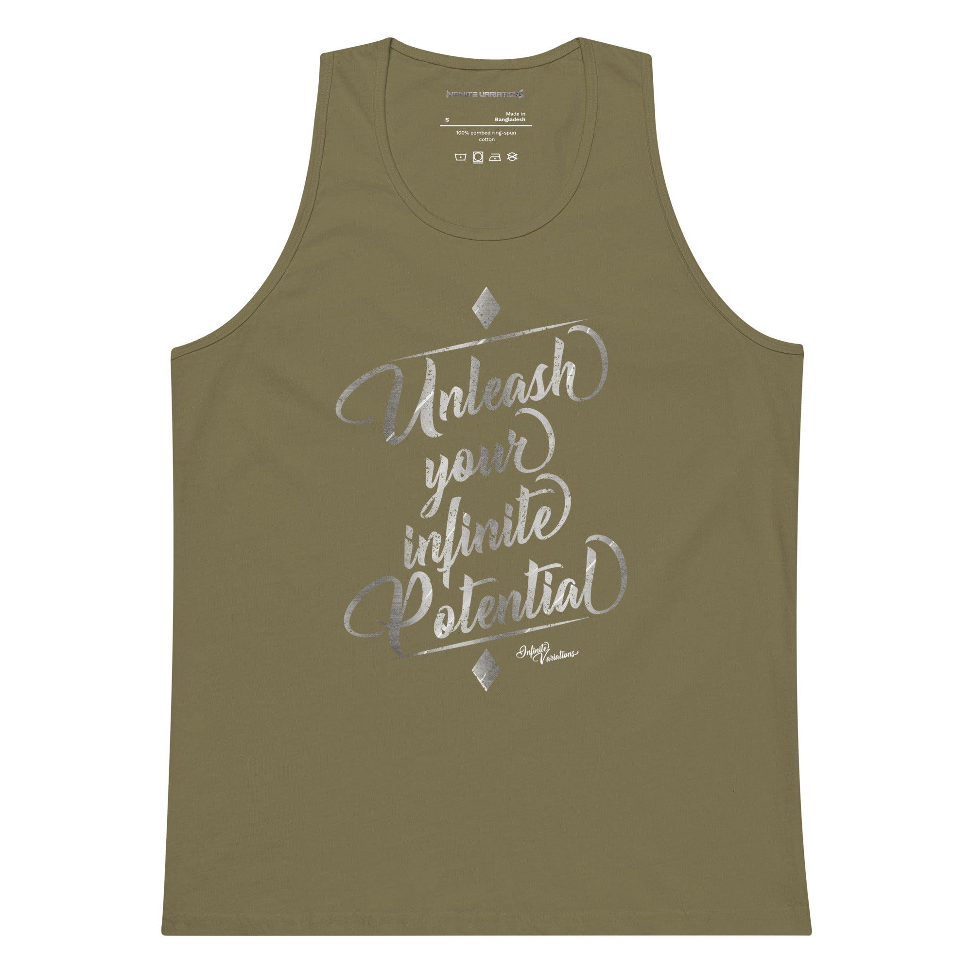 Unleash Your Infinite Potential - Platinum - Men’s premium tank top