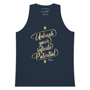 Unleash Your Infinite Potential - Gold - Men’s premium tank top