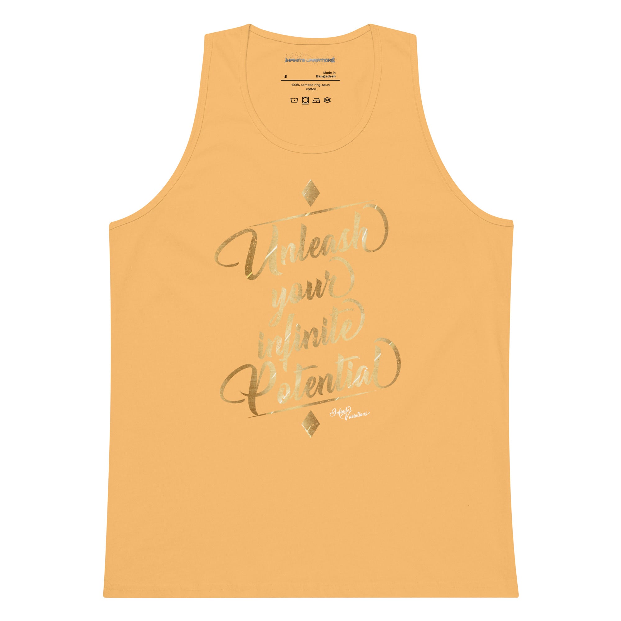 Unleash Your Infinite Potential - Gold - Men’s premium tank top