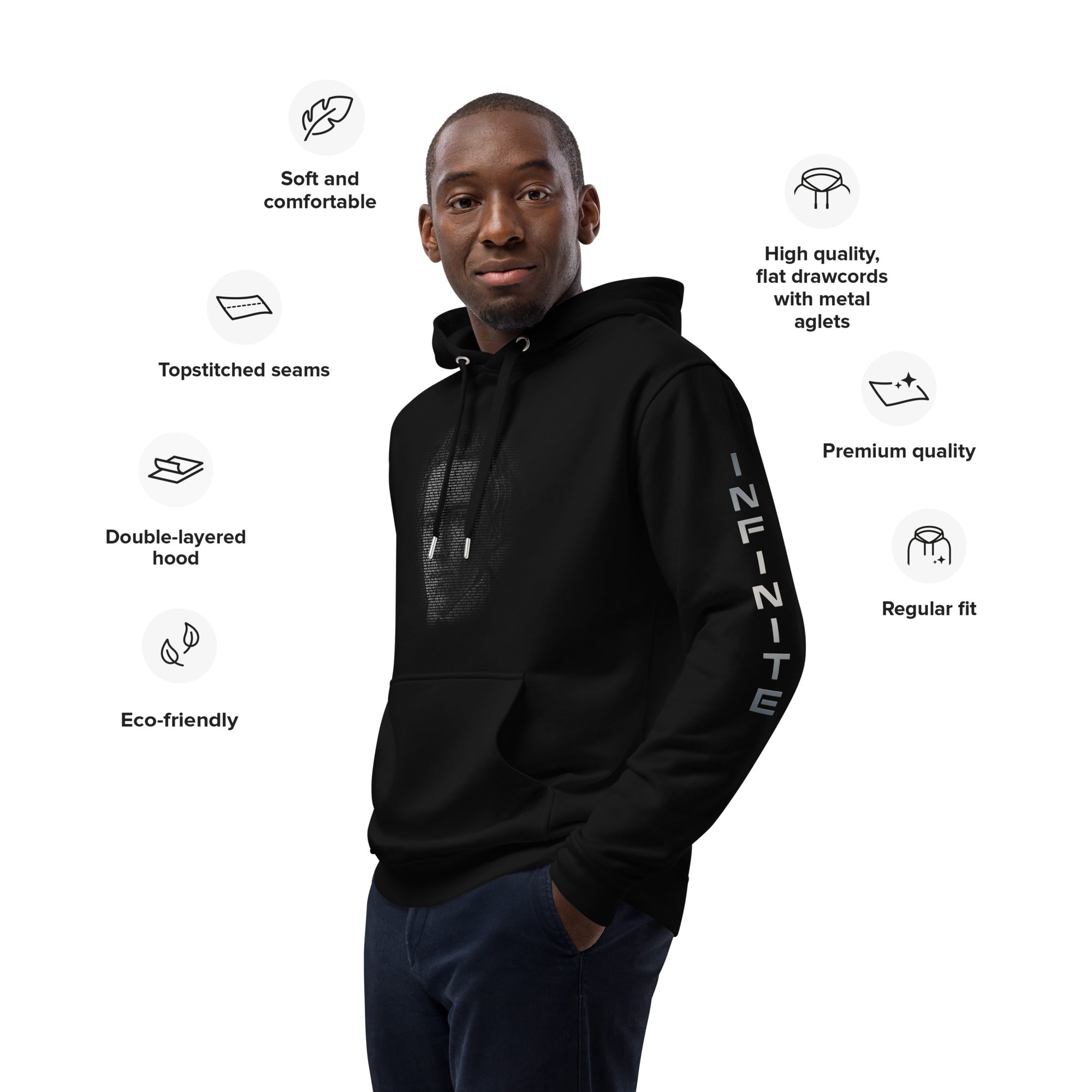 Paul Morphy Futuristic Ghost - Platinum - Sleeve Logo - Premium eco hoodie