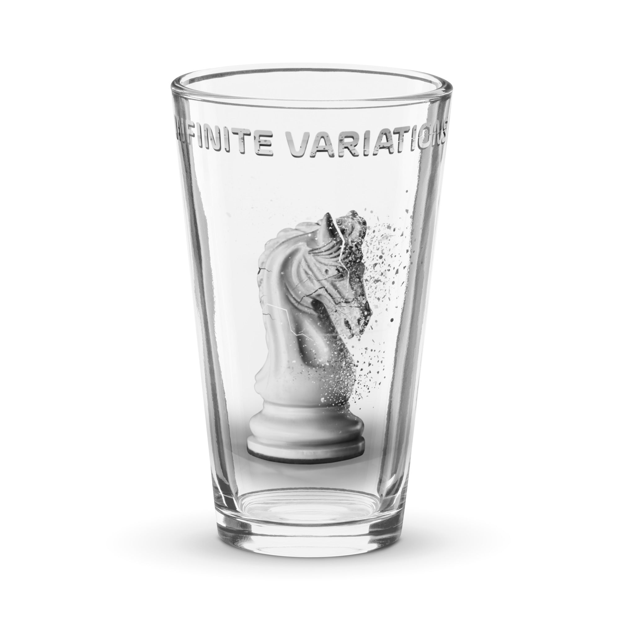 Infinite Variations - Disintegrating Knight - Shaker pint glass