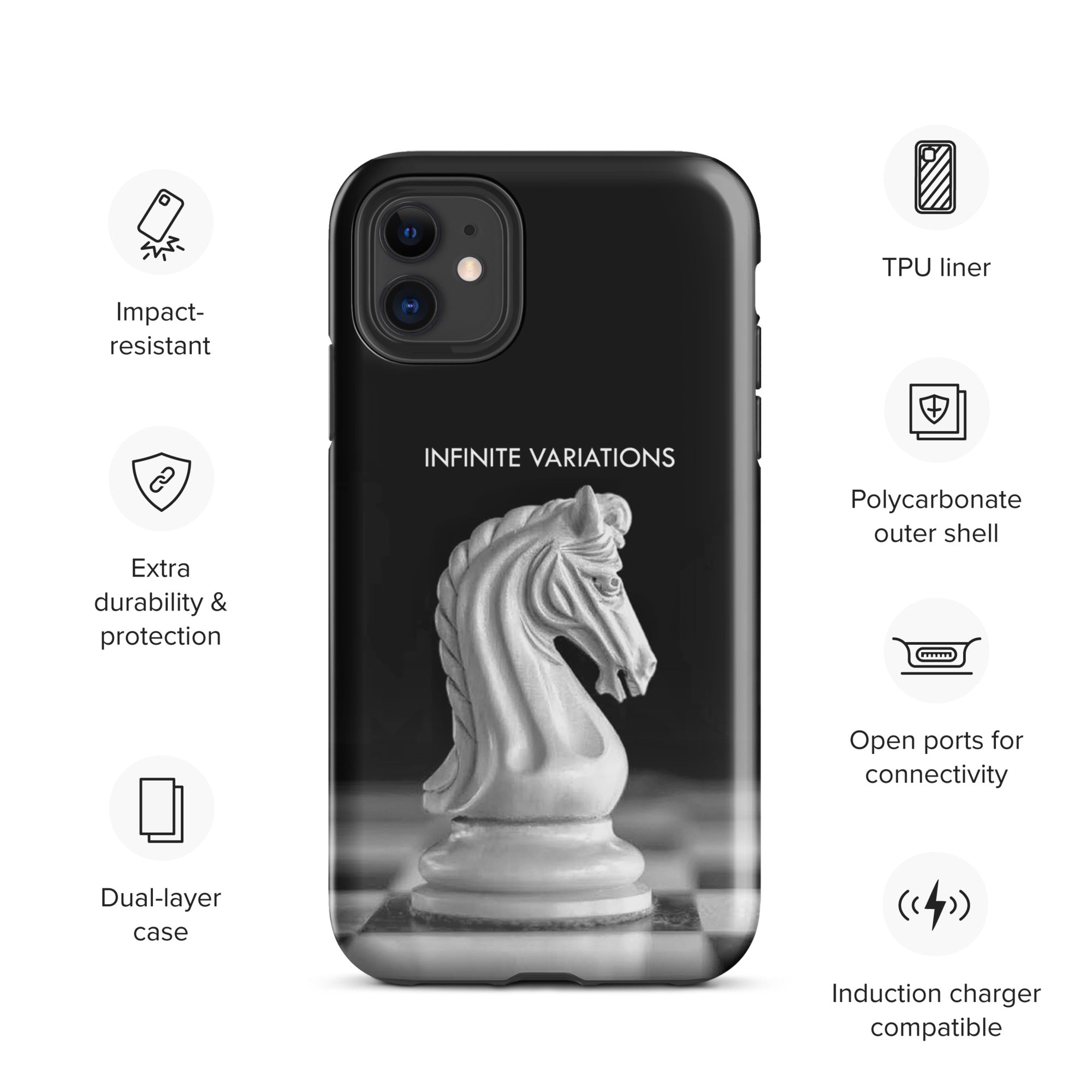 Chess Themed Phone Case for iPhone® - White Knight