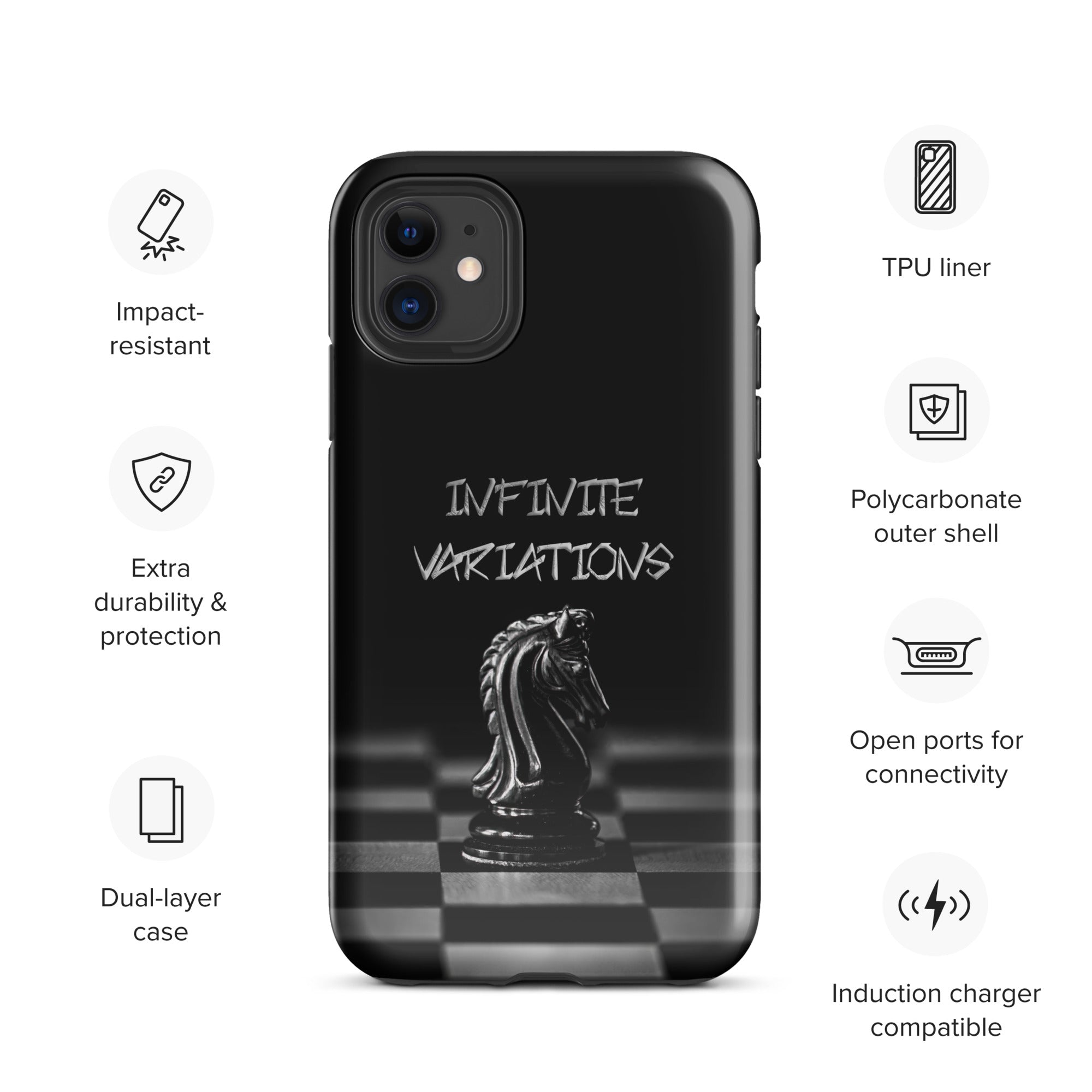 Infinite Variations - Black Knight - Side Perspective - Tough Case for iPhone®