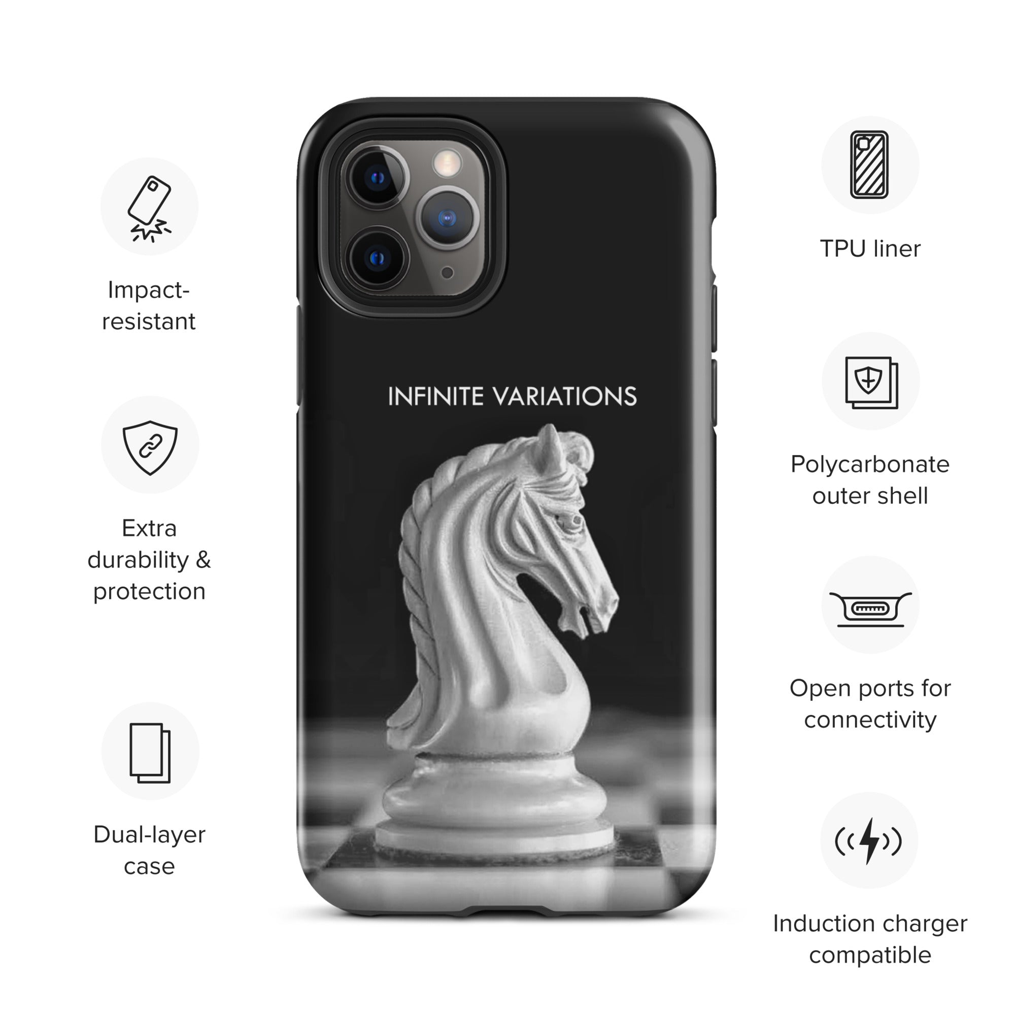Chess Themed Phone Case for iPhone® - White Knight