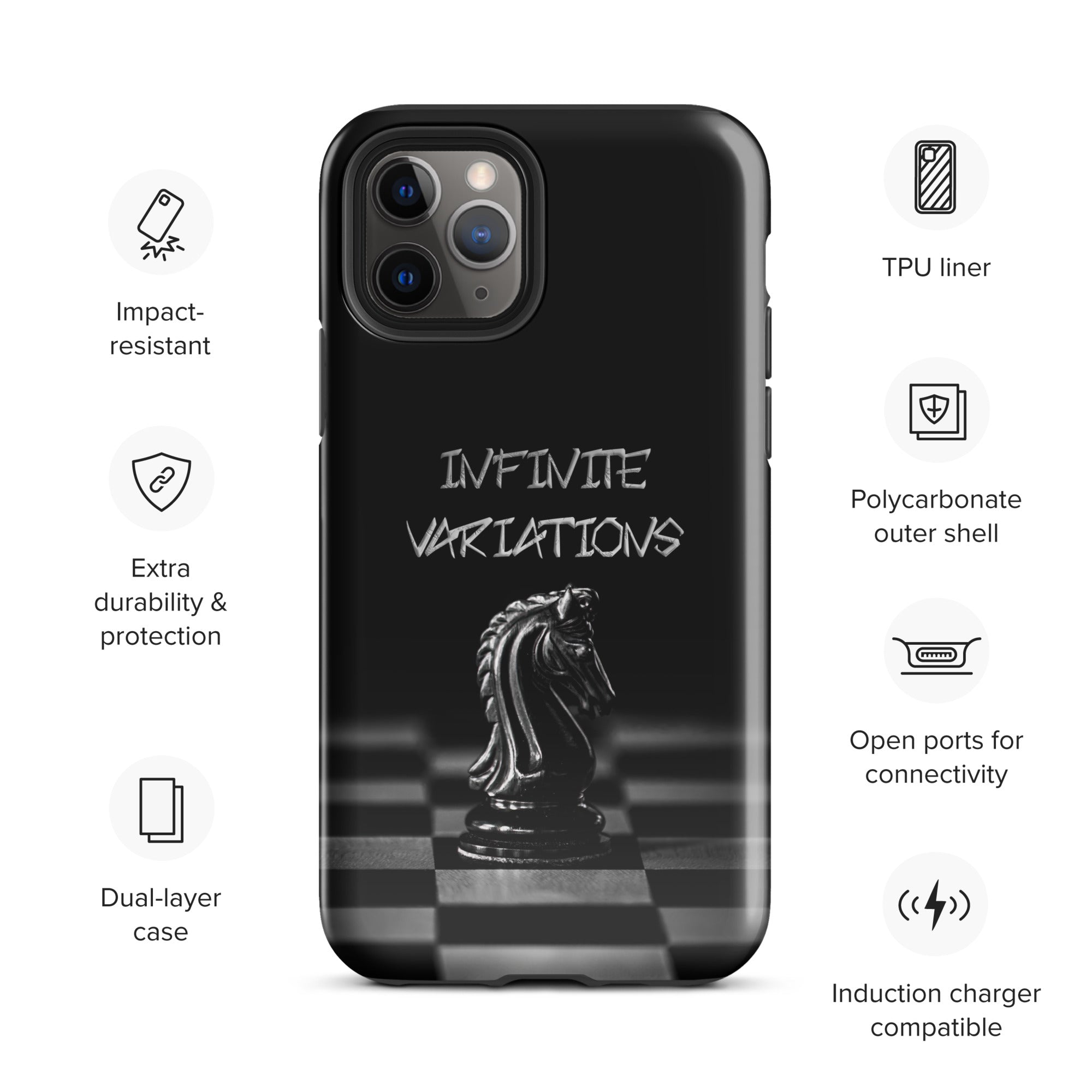 Infinite Variations - Black Knight - Side Perspective - Tough Case for iPhone®