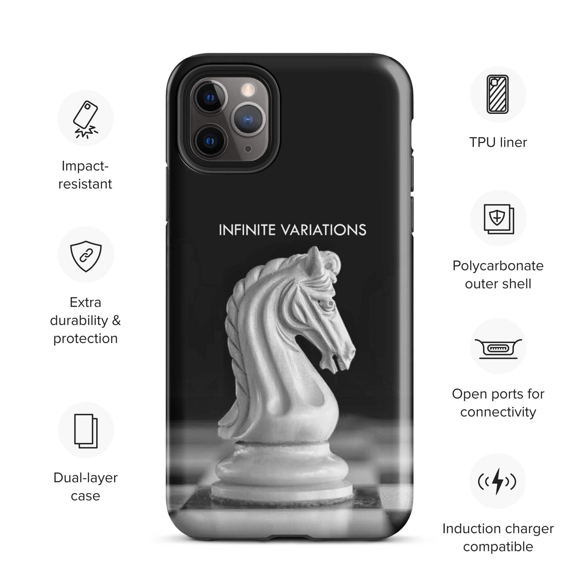 Chess Themed Phone Case for iPhone® - White Knight