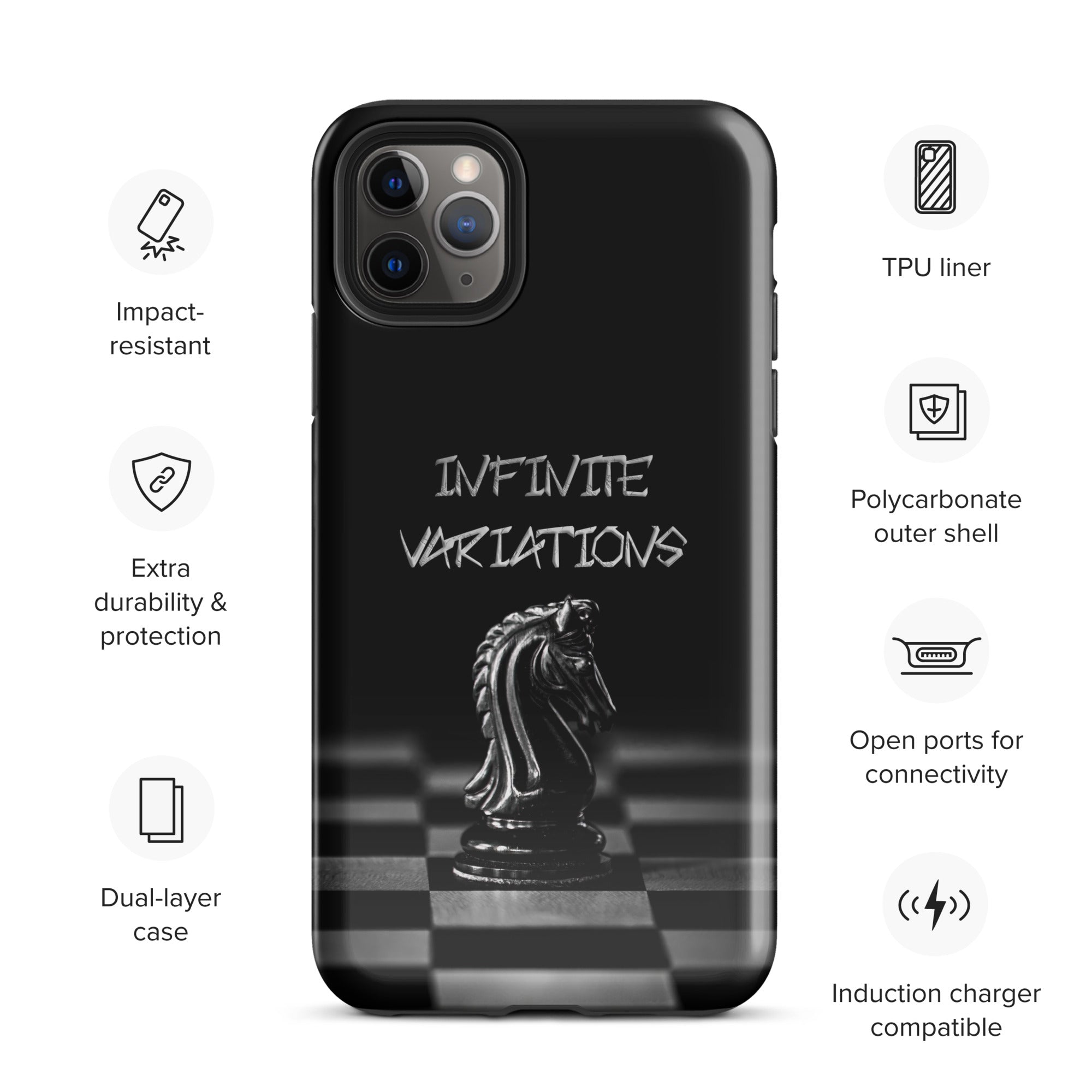 Infinite Variations - Black Knight - Side Perspective - Tough Case for iPhone®