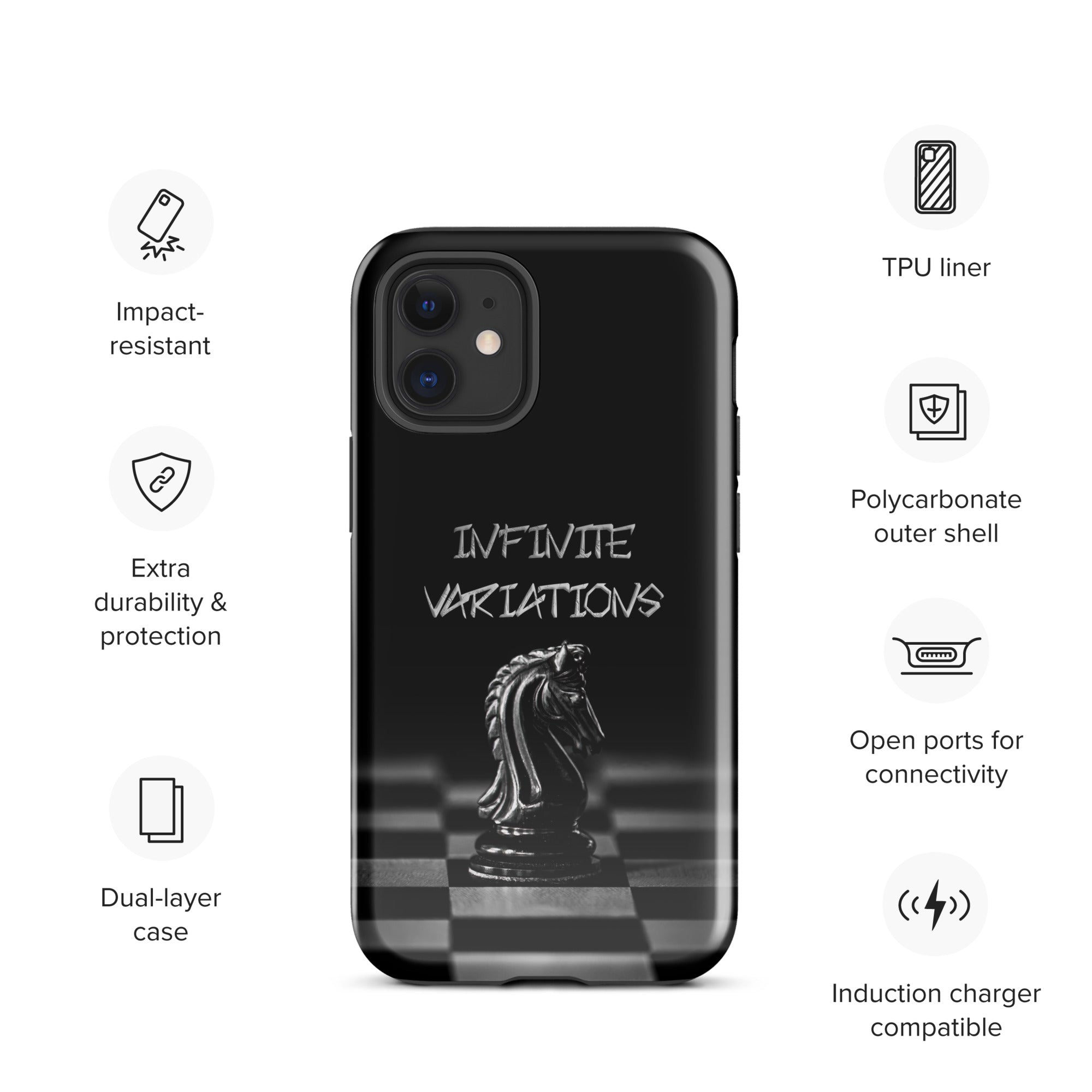 Infinite Variations - Black Knight - Side Perspective - Tough Case for iPhone®