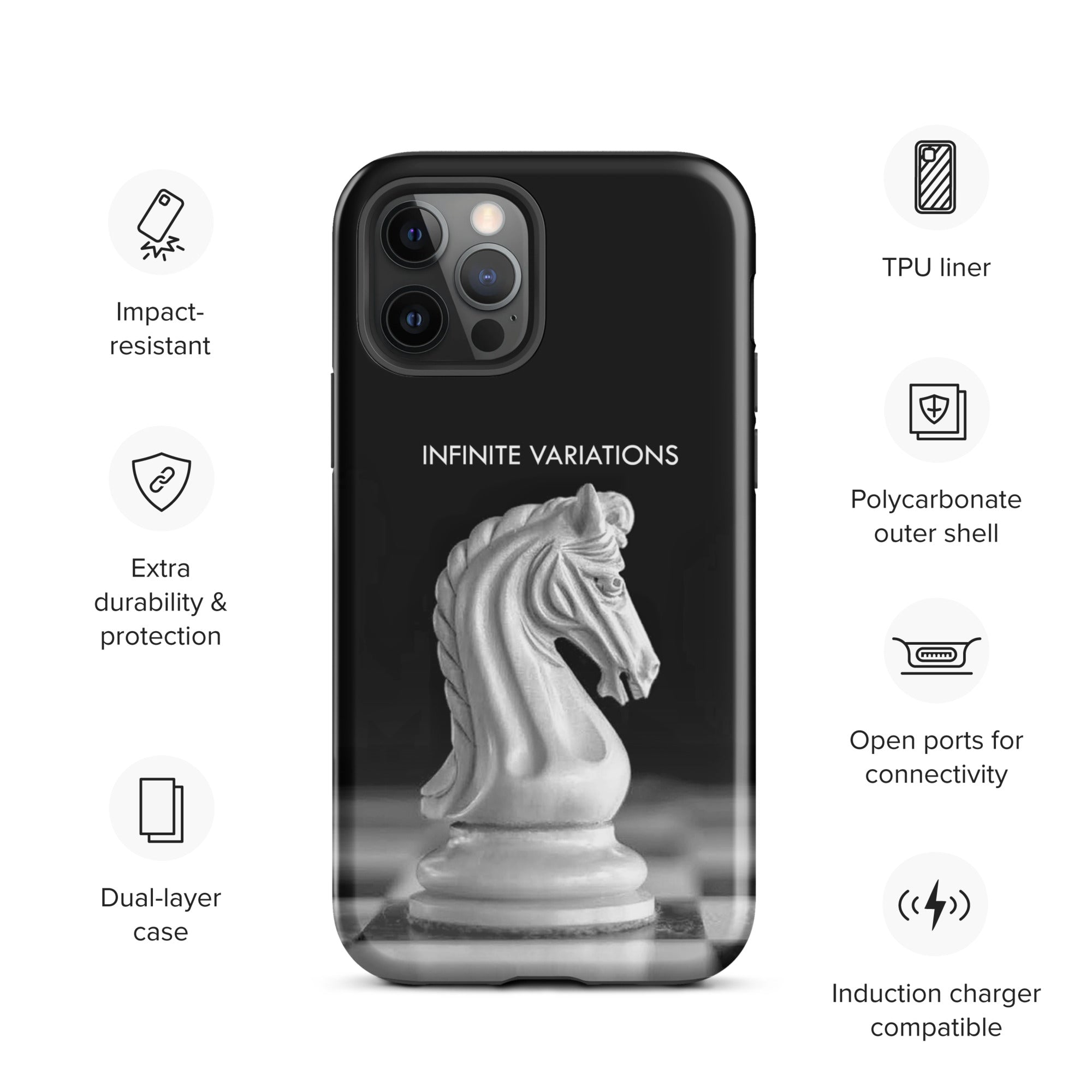 Chess Themed Phone Case for iPhone® - White Knight