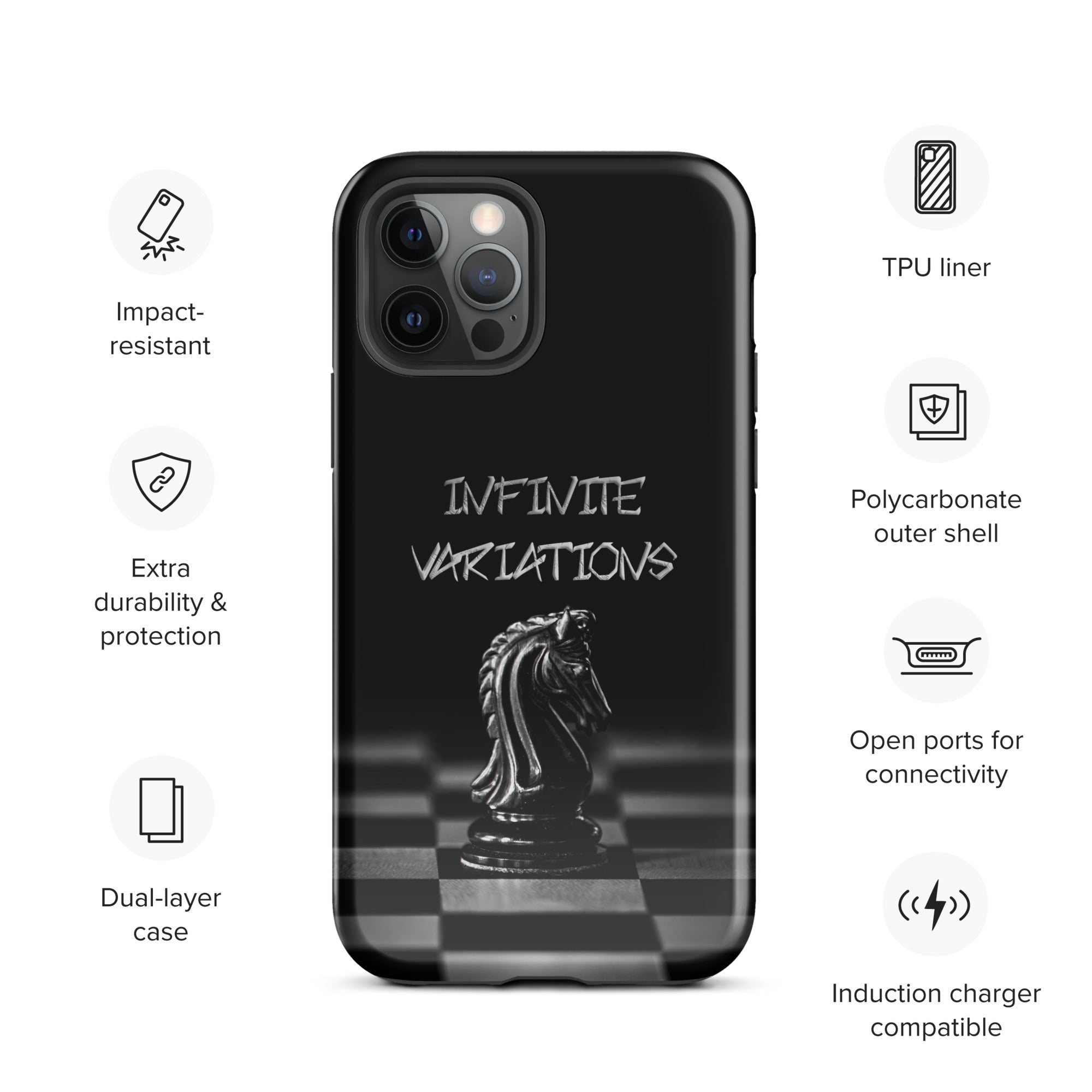 Infinite Variations - Black Knight - Side Perspective - Tough Case for iPhone®
