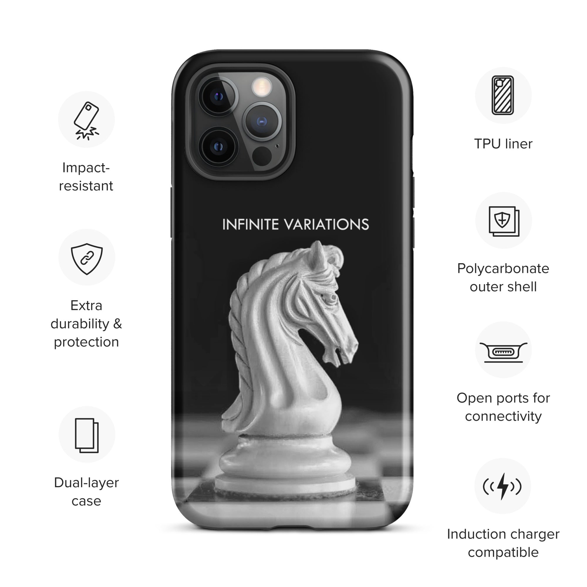 Chess Themed Phone Case for iPhone® - White Knight