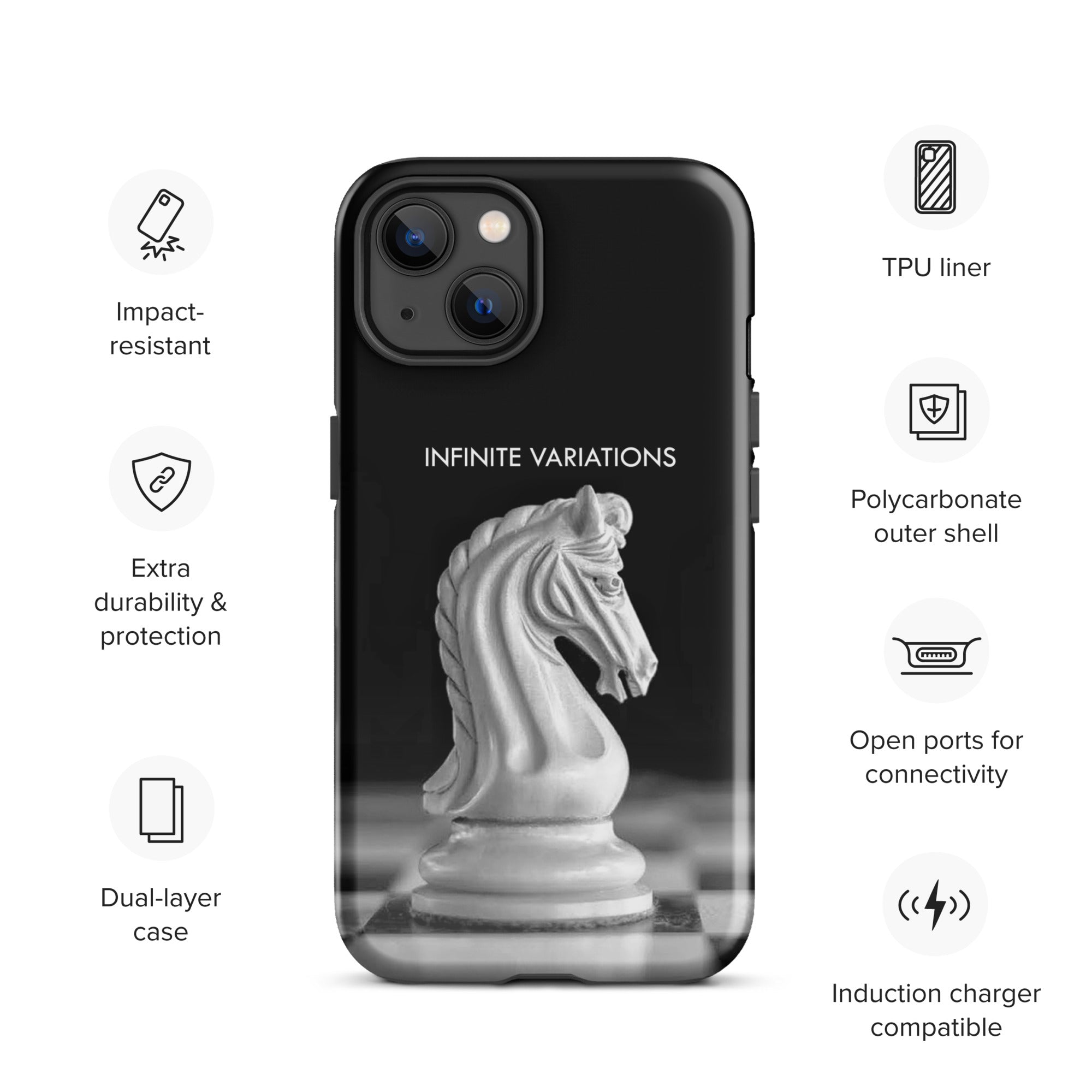 Chess Themed Phone Case for iPhone® - White Knight