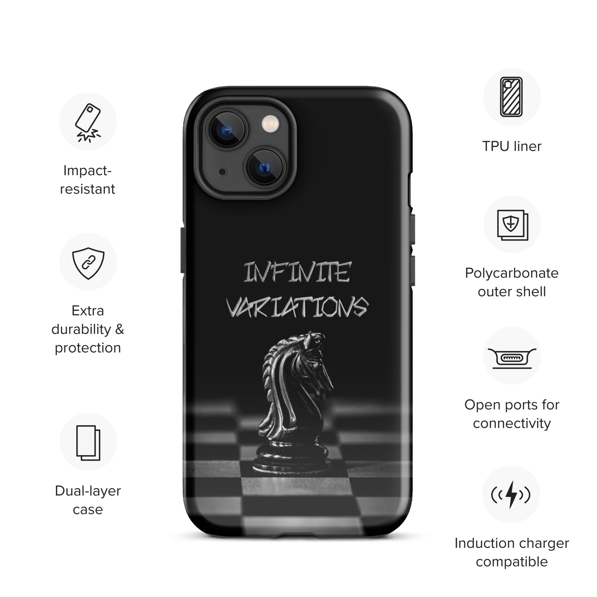 Infinite Variations - Black Knight - Side Perspective - Tough Case for iPhone®