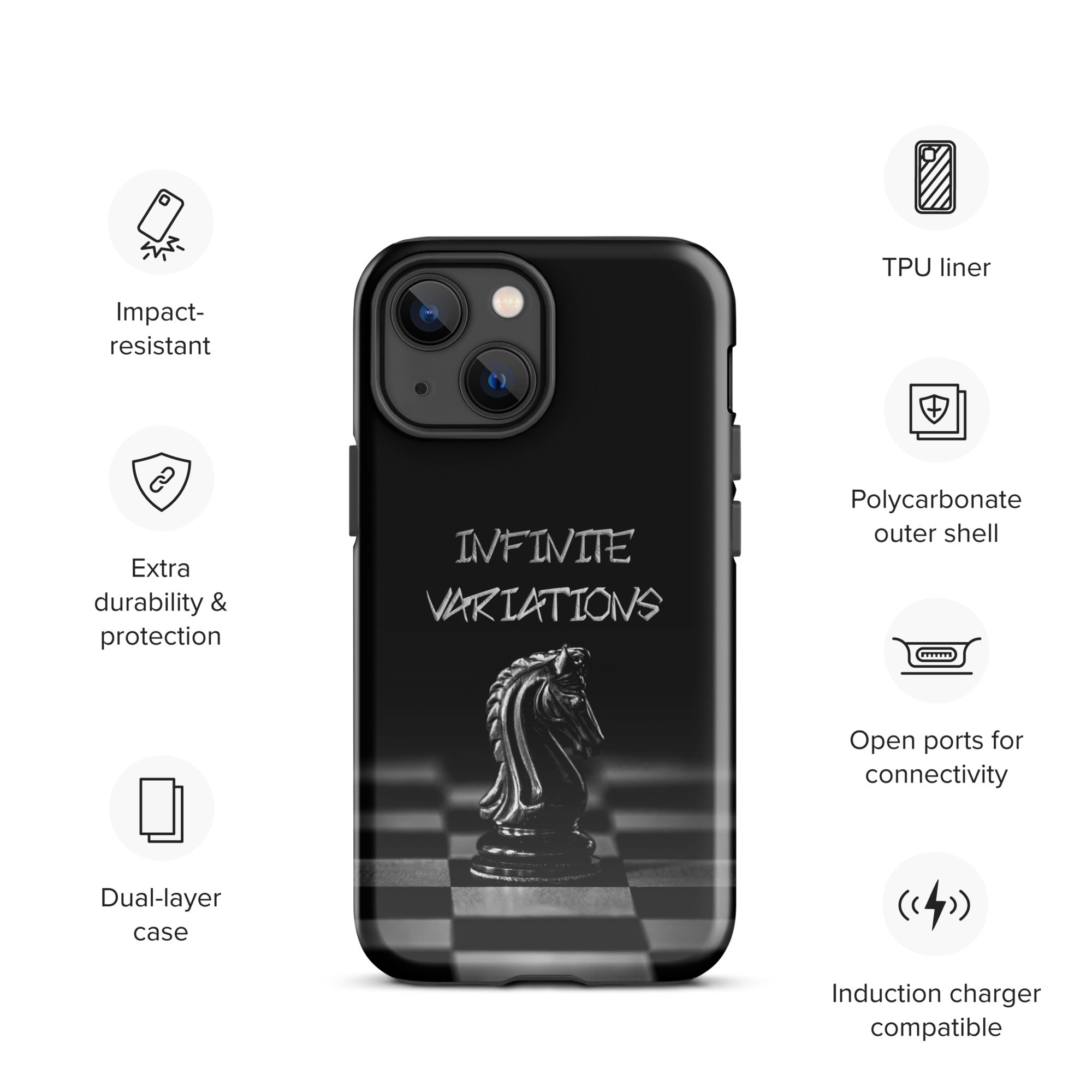 Infinite Variations - Black Knight - Side Perspective - Tough Case for iPhone®