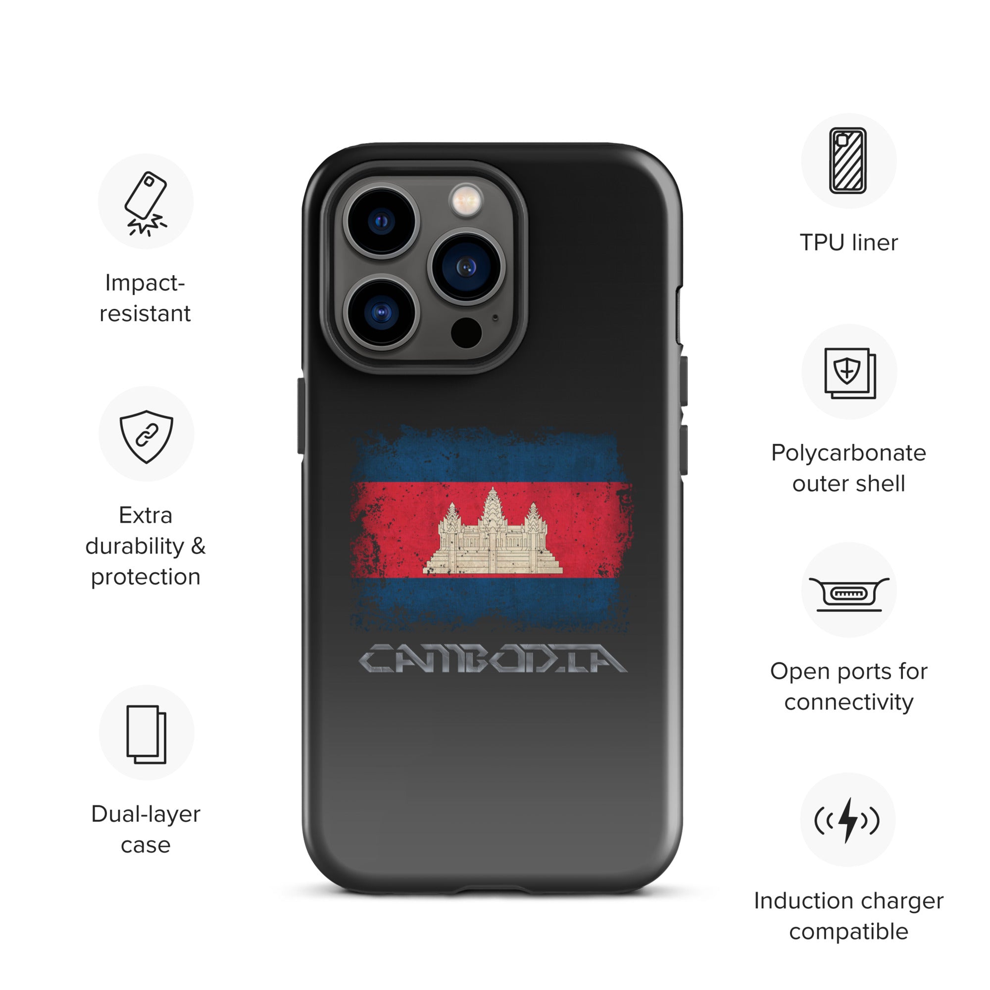 Infinite Variations - International Series - Cambodia Distressed - Tough Case for iPhone®