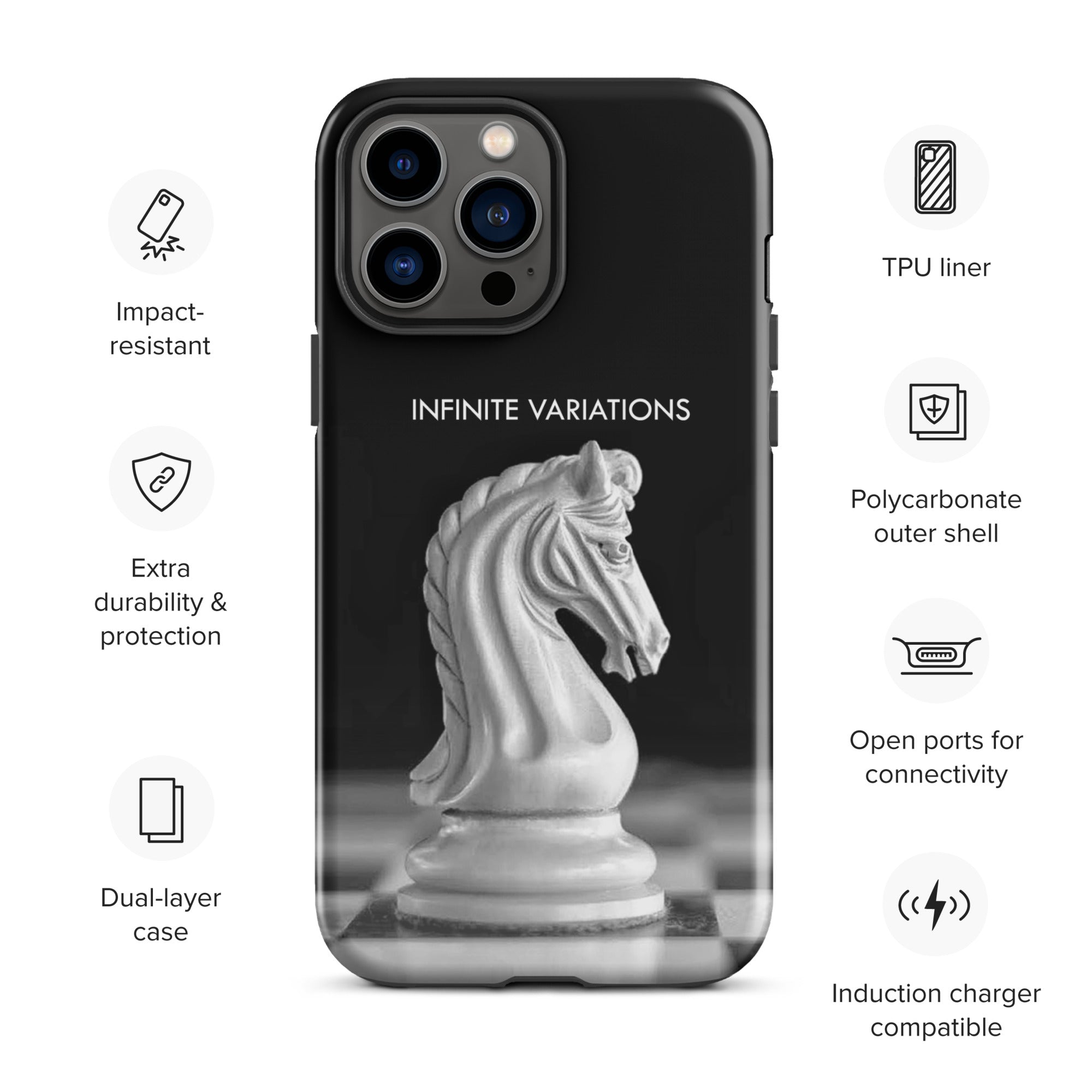 Chess Themed Phone Case for iPhone® - White Knight