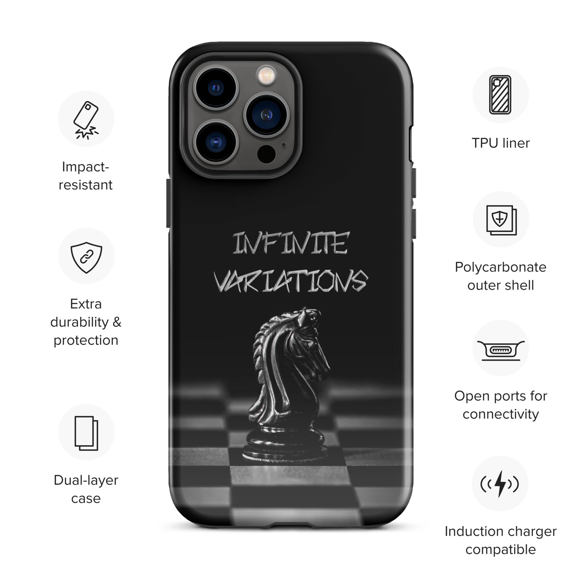 Infinite Variations - Black Knight - Side Perspective - Tough Case for iPhone®