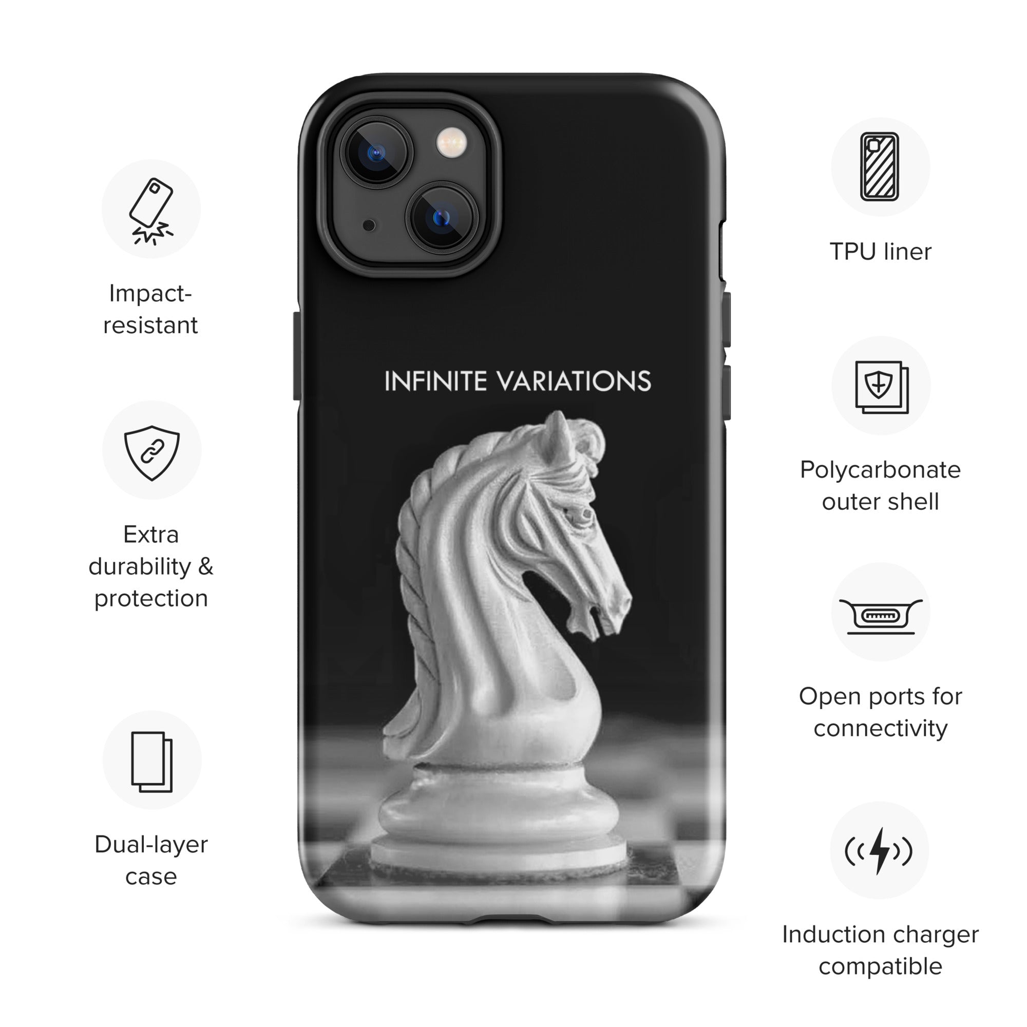 Chess Themed Phone Case for iPhone® - White Knight