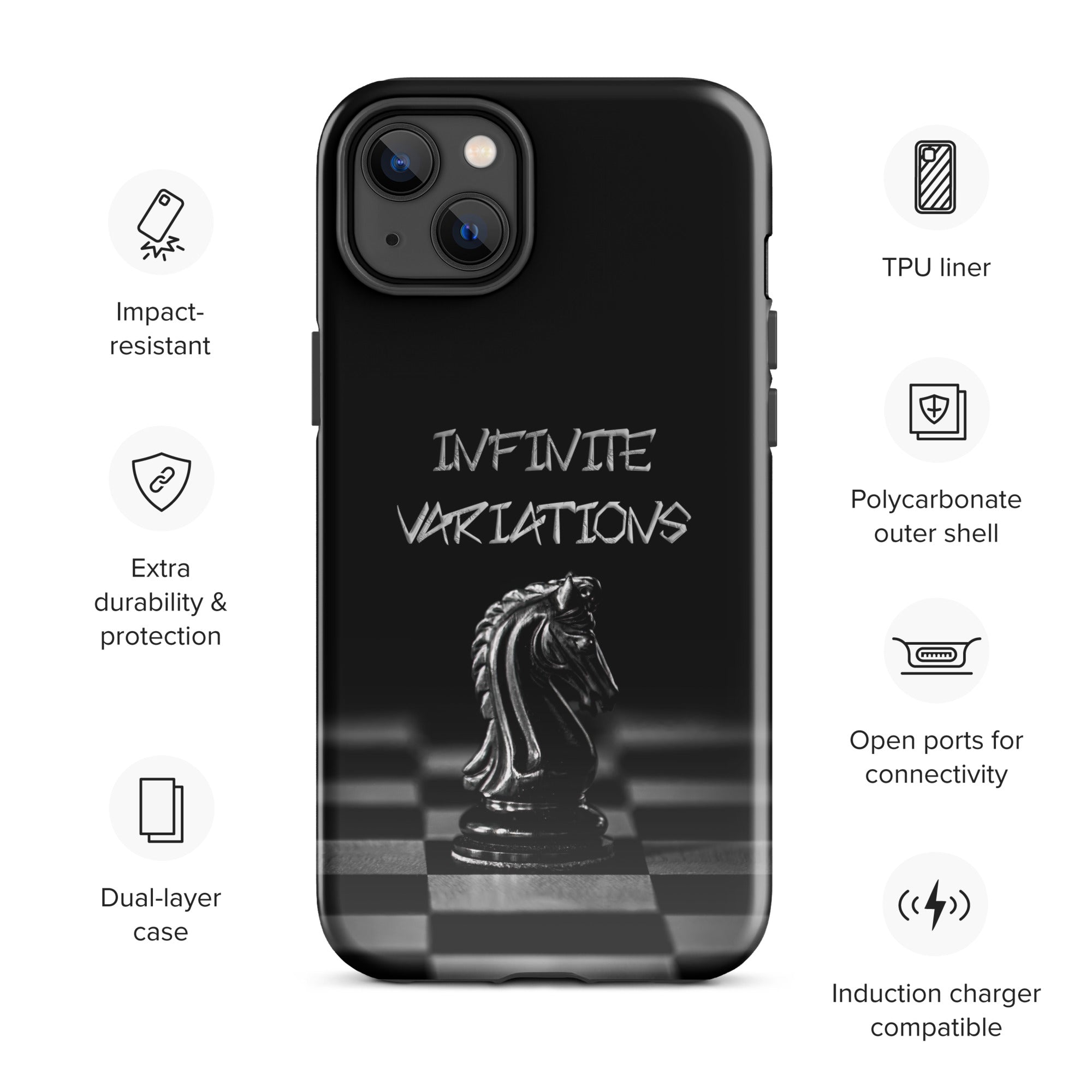 Infinite Variations - Black Knight - Side Perspective - Tough Case for iPhone®