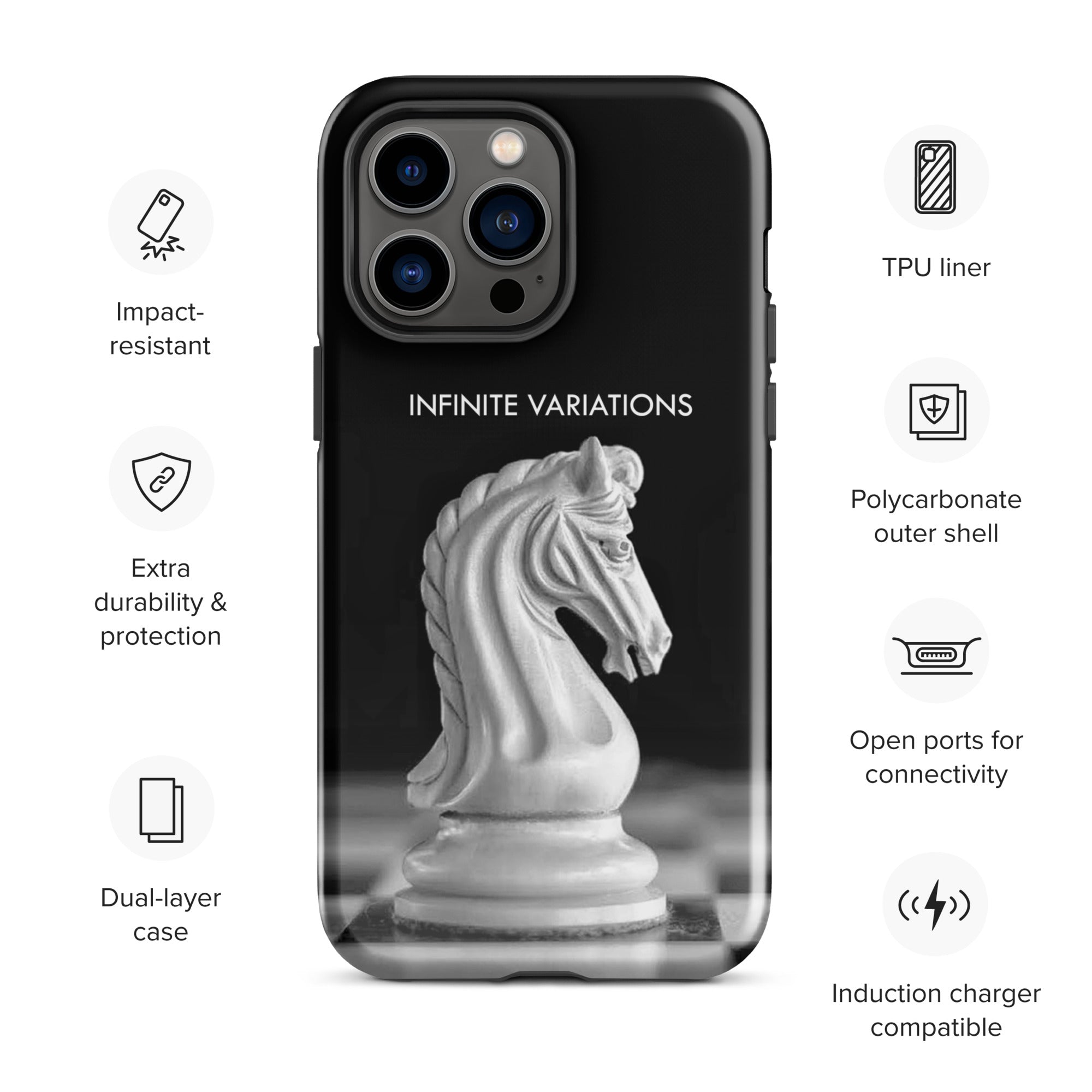 Chess Themed Phone Case for iPhone® - White Knight