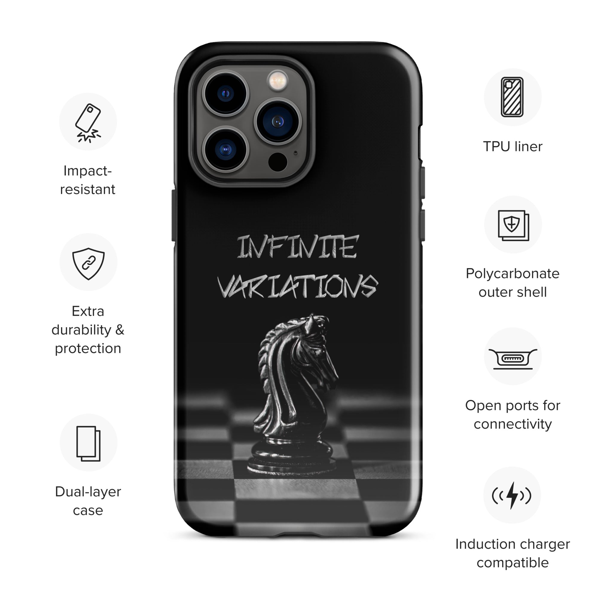 Infinite Variations - Black Knight - Side Perspective - Tough Case for iPhone®