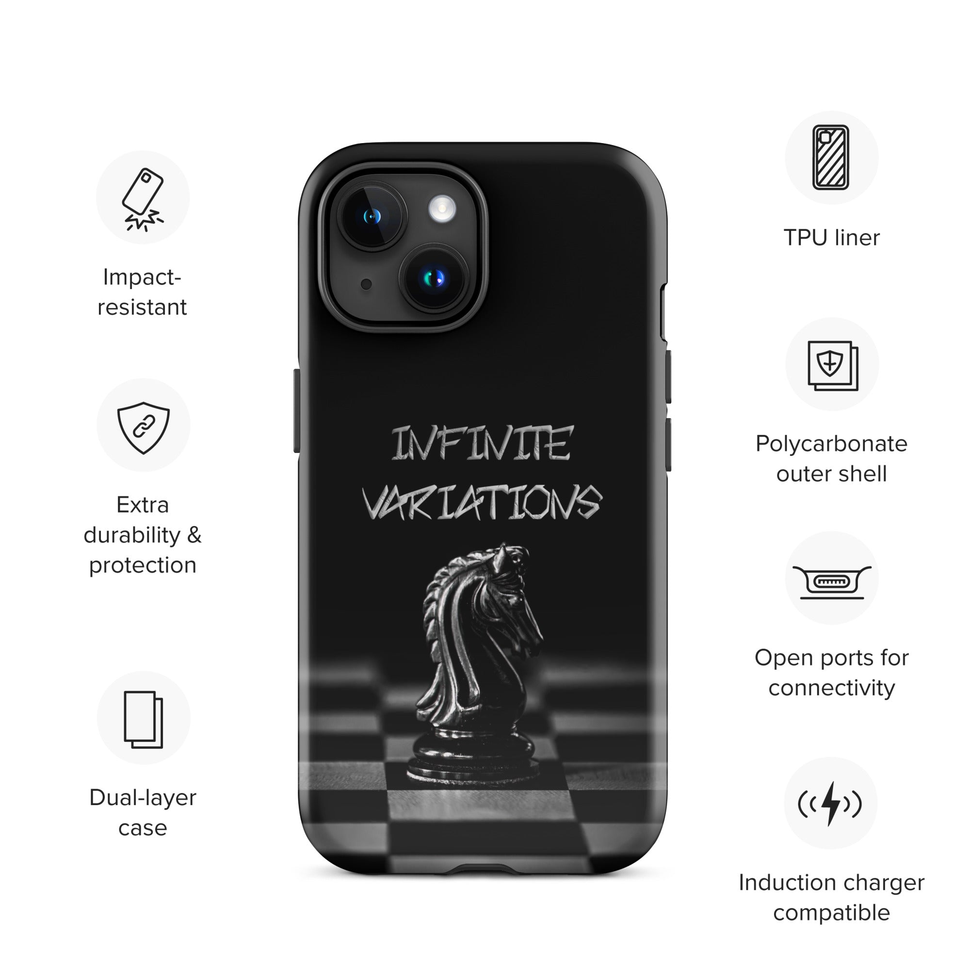 Infinite Variations - Black Knight - Side Perspective - Tough Case for iPhone®