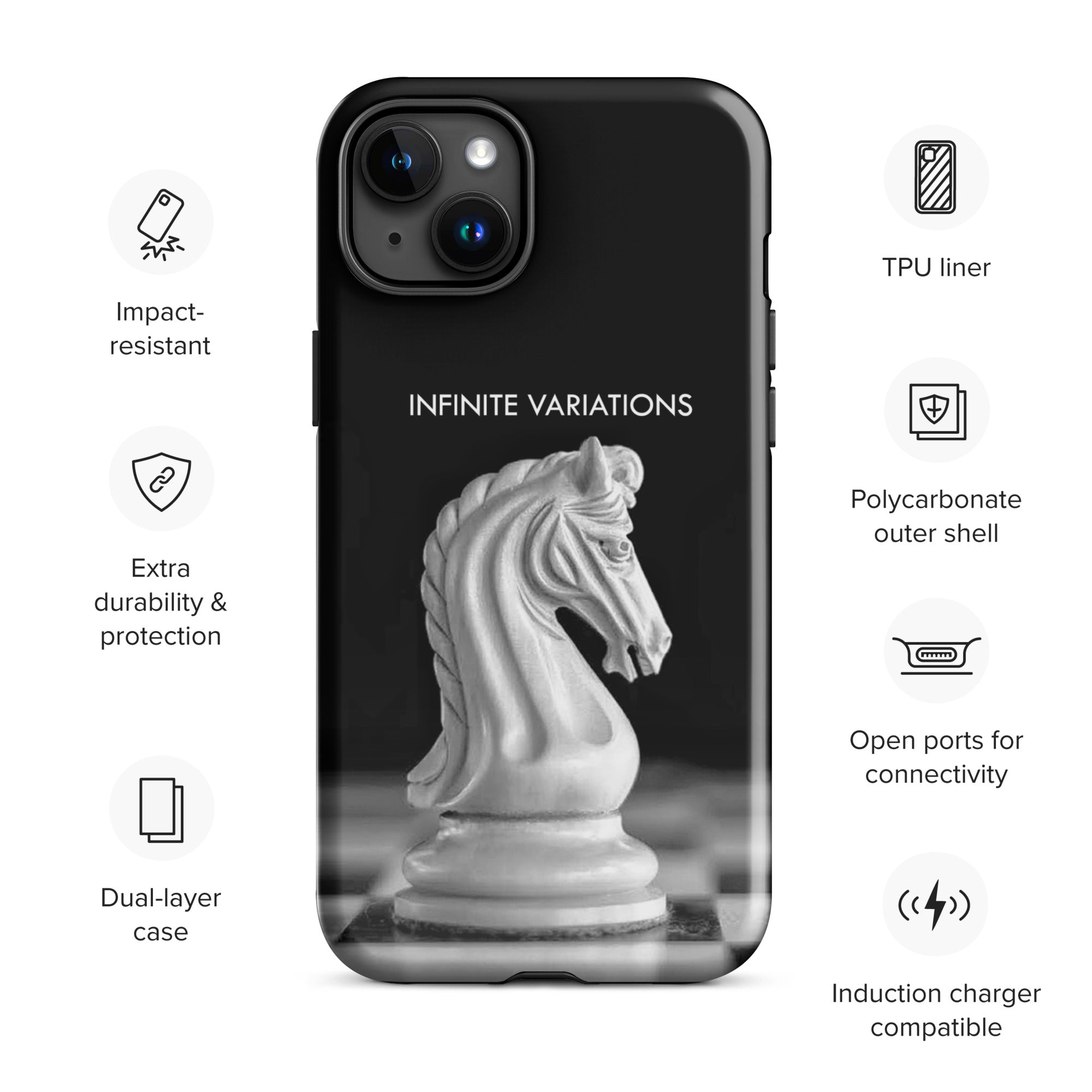 Chess Themed Phone Case for iPhone® - White Knight