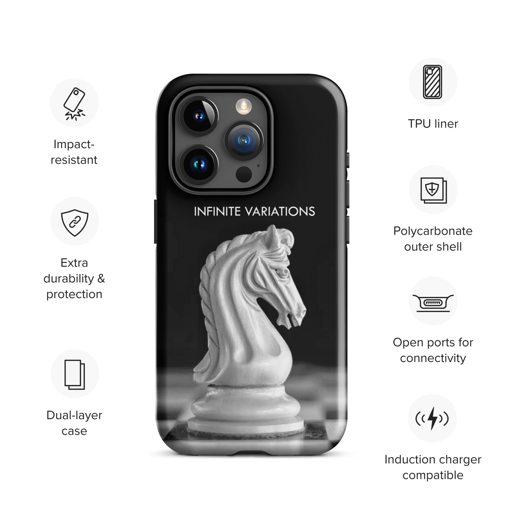 Chess Themed Phone Case for iPhone® - White Knight