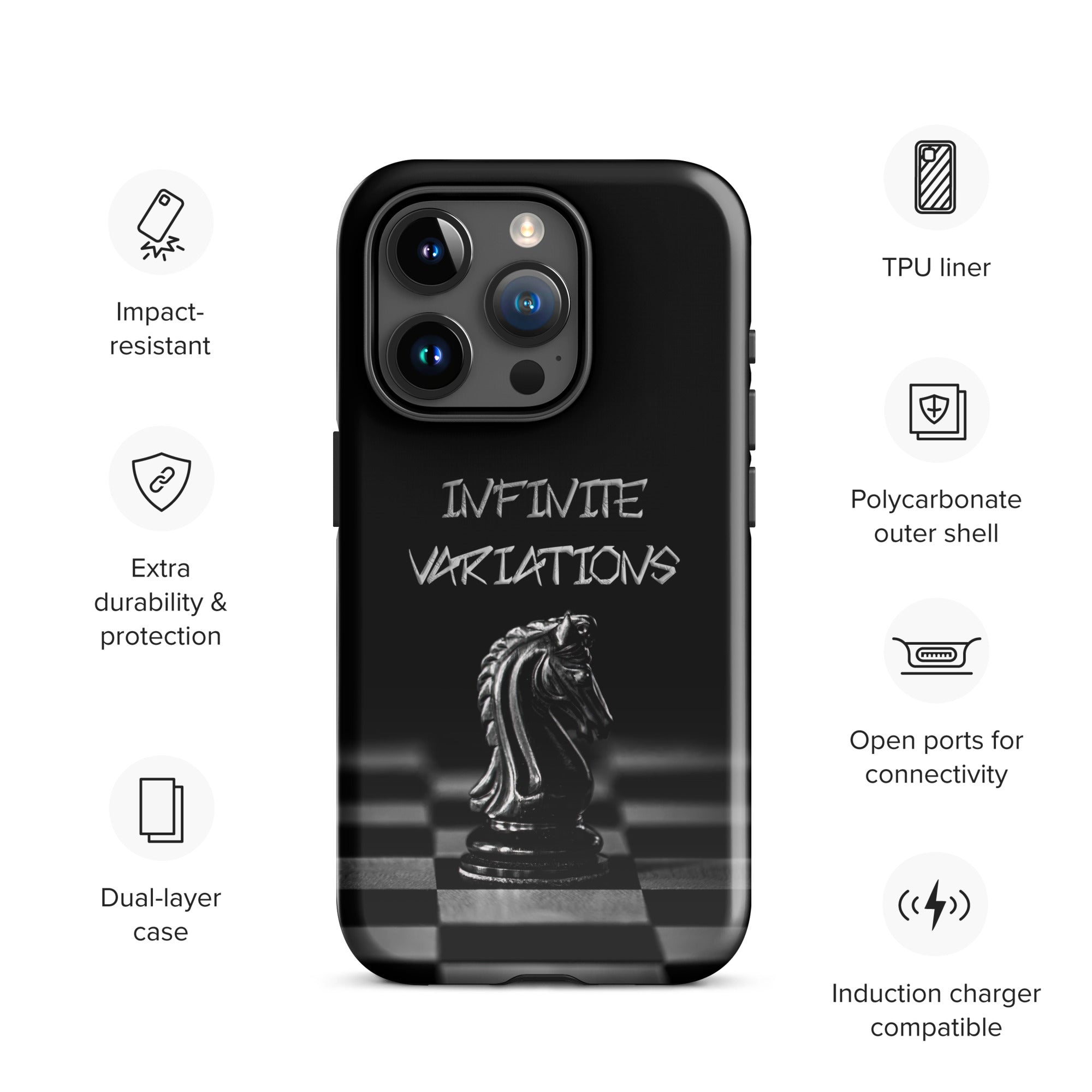 Infinite Variations - Black Knight - Side Perspective - Tough Case for iPhone®