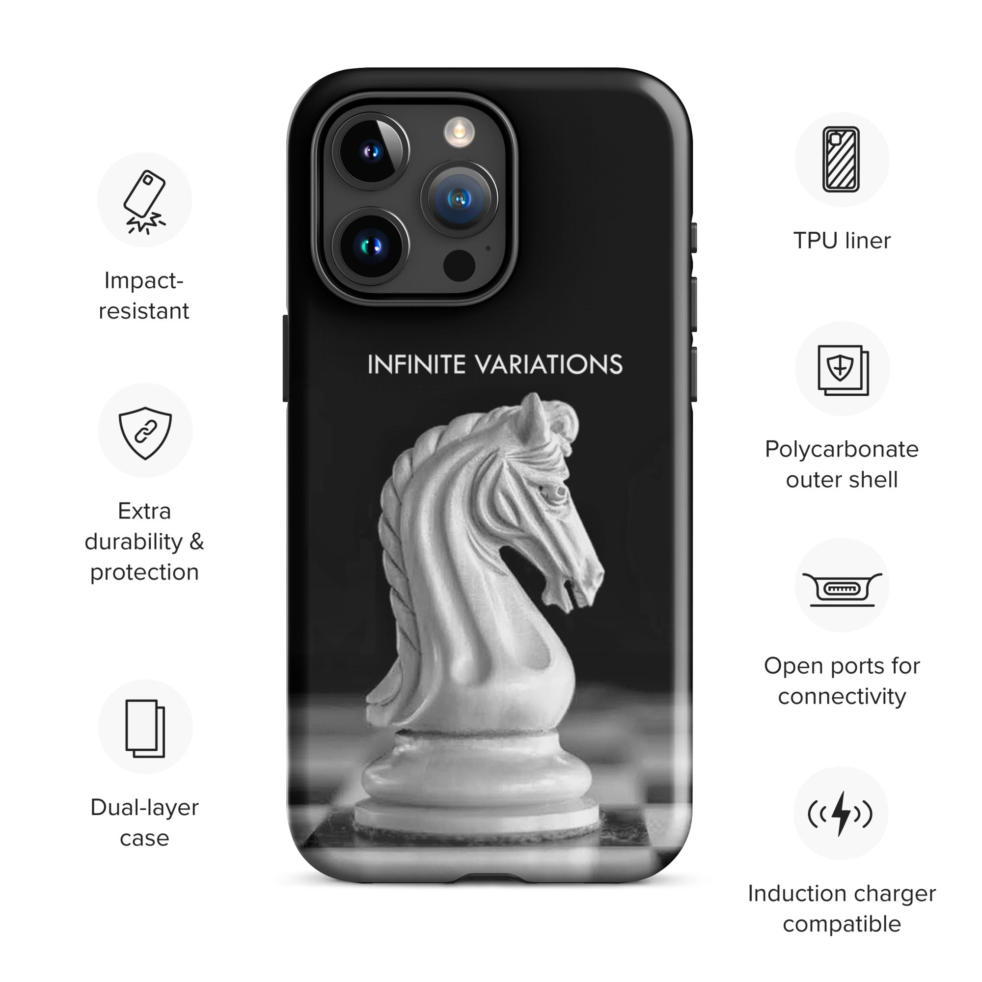 Chess Themed Phone Case for iPhone® - White Knight