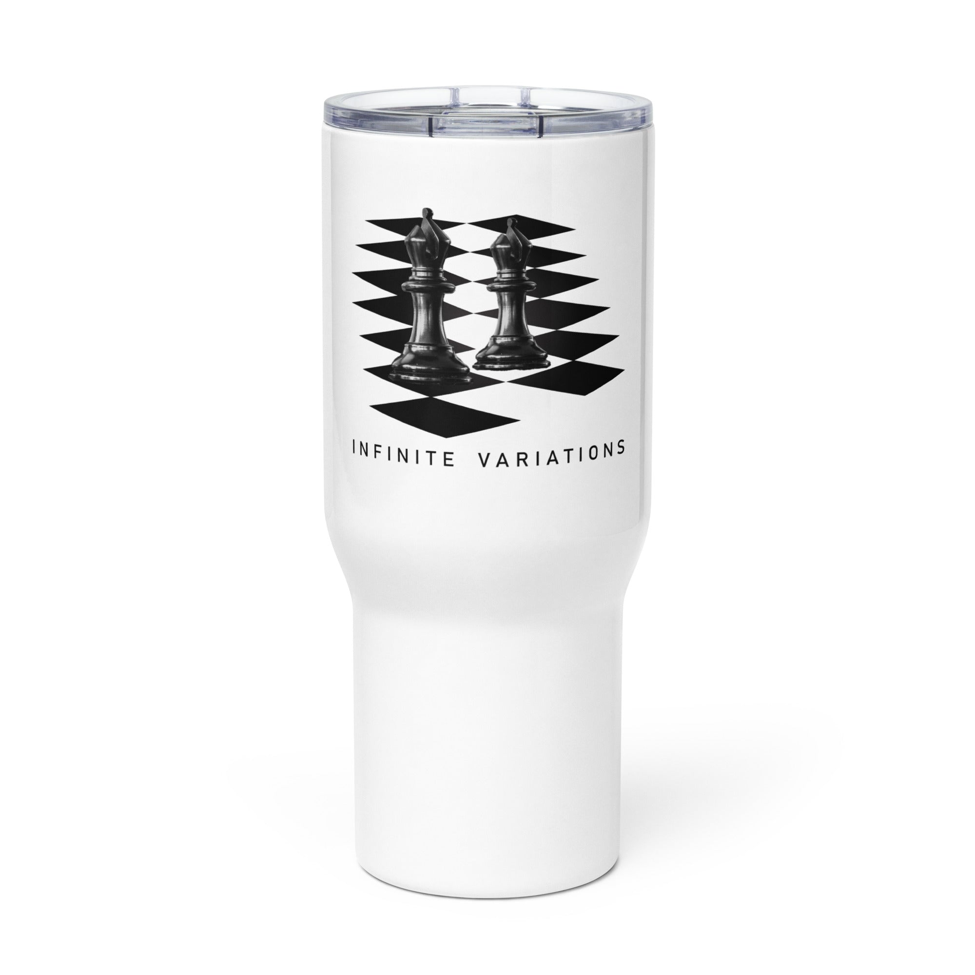Bishop Pair on White - Travel mug with a handle