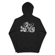 Infinite Variations - Embroidered Logo Front/Octopus Knight Design Back - Unisex fleece zip up hoodie