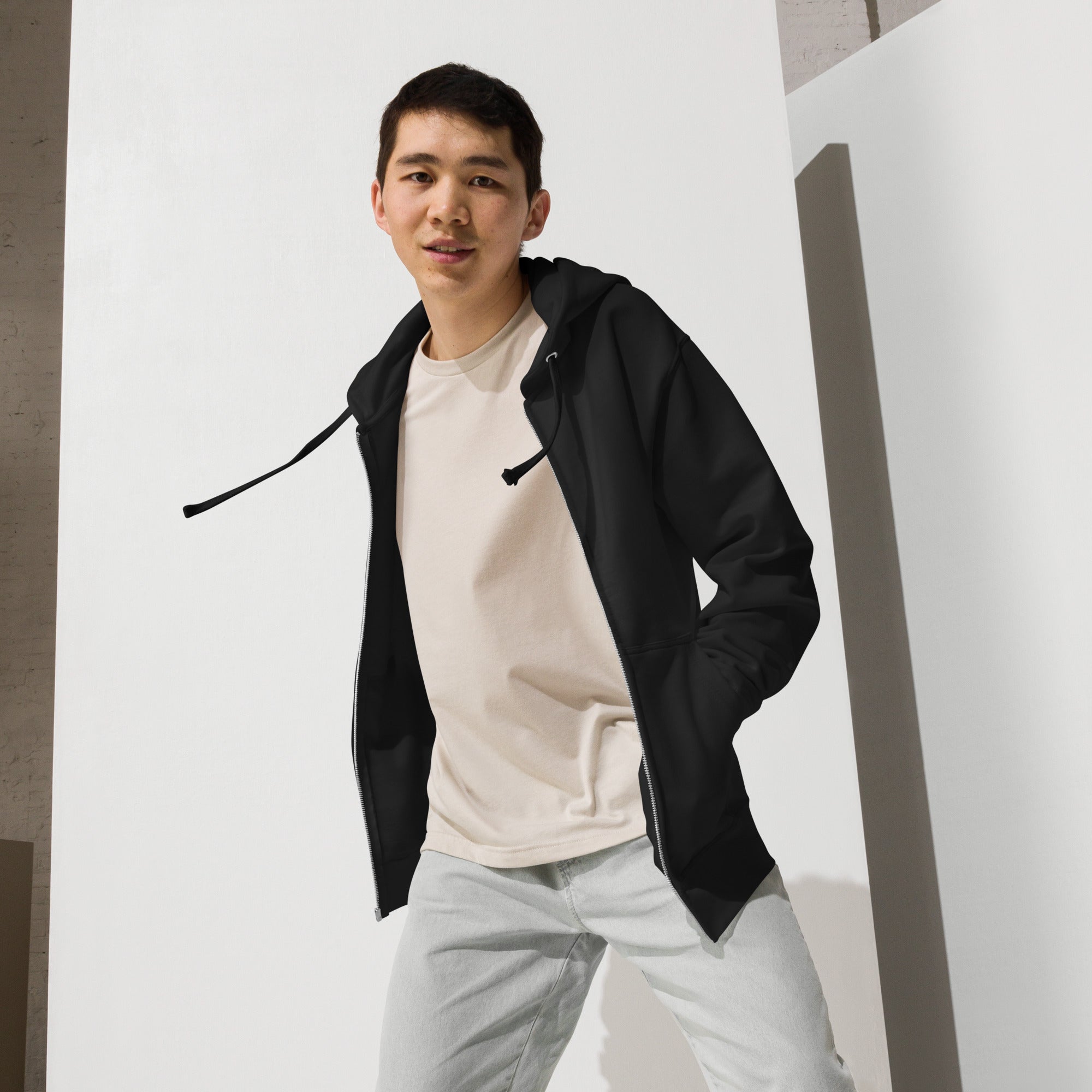 Boston Design - Unisex fleece zip up hoodie