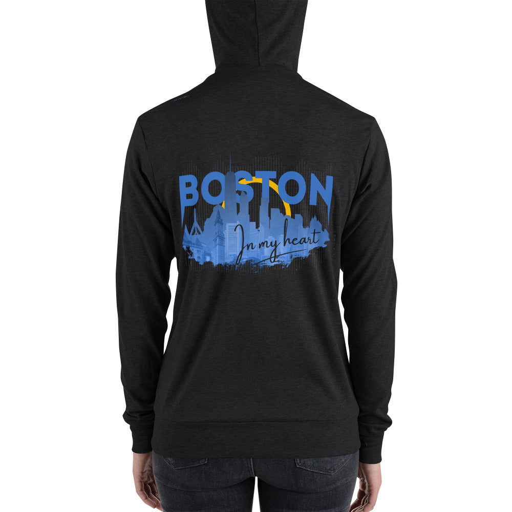 Boston Design - Lightweight Unisex zip hoodie