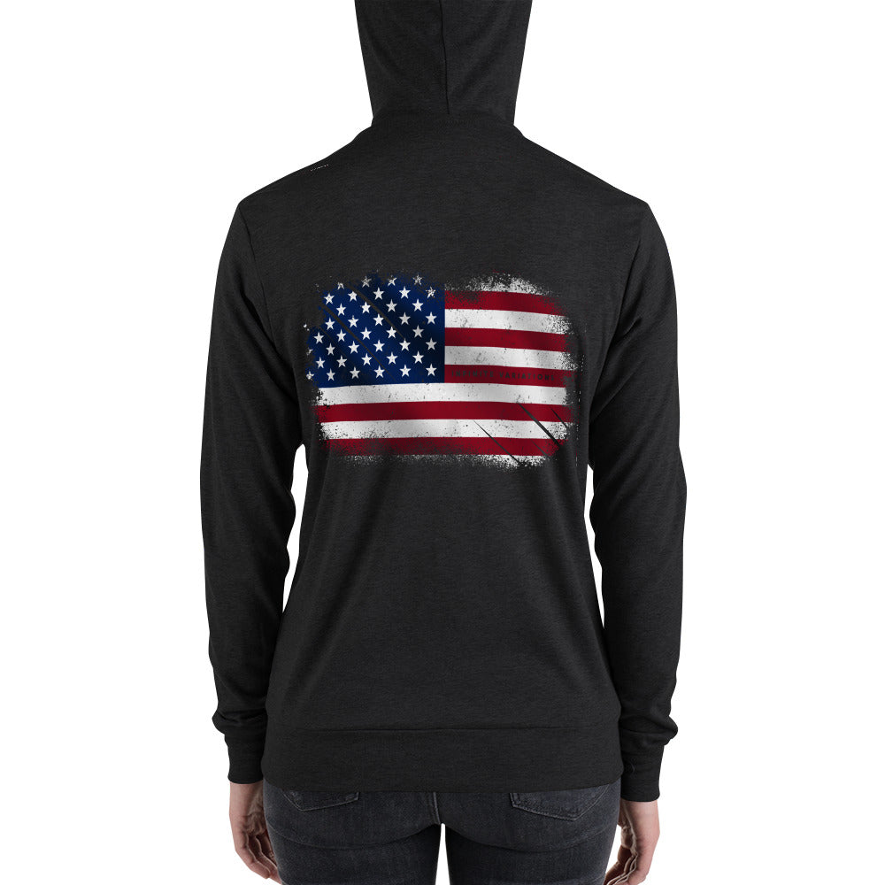 American Flag - Infinite Variations - Lightweight - Unisex zip hoodie