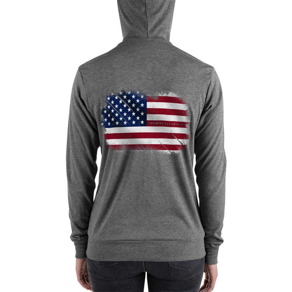American Flag - Infinite Variations - Lightweight - Unisex zip hoodie